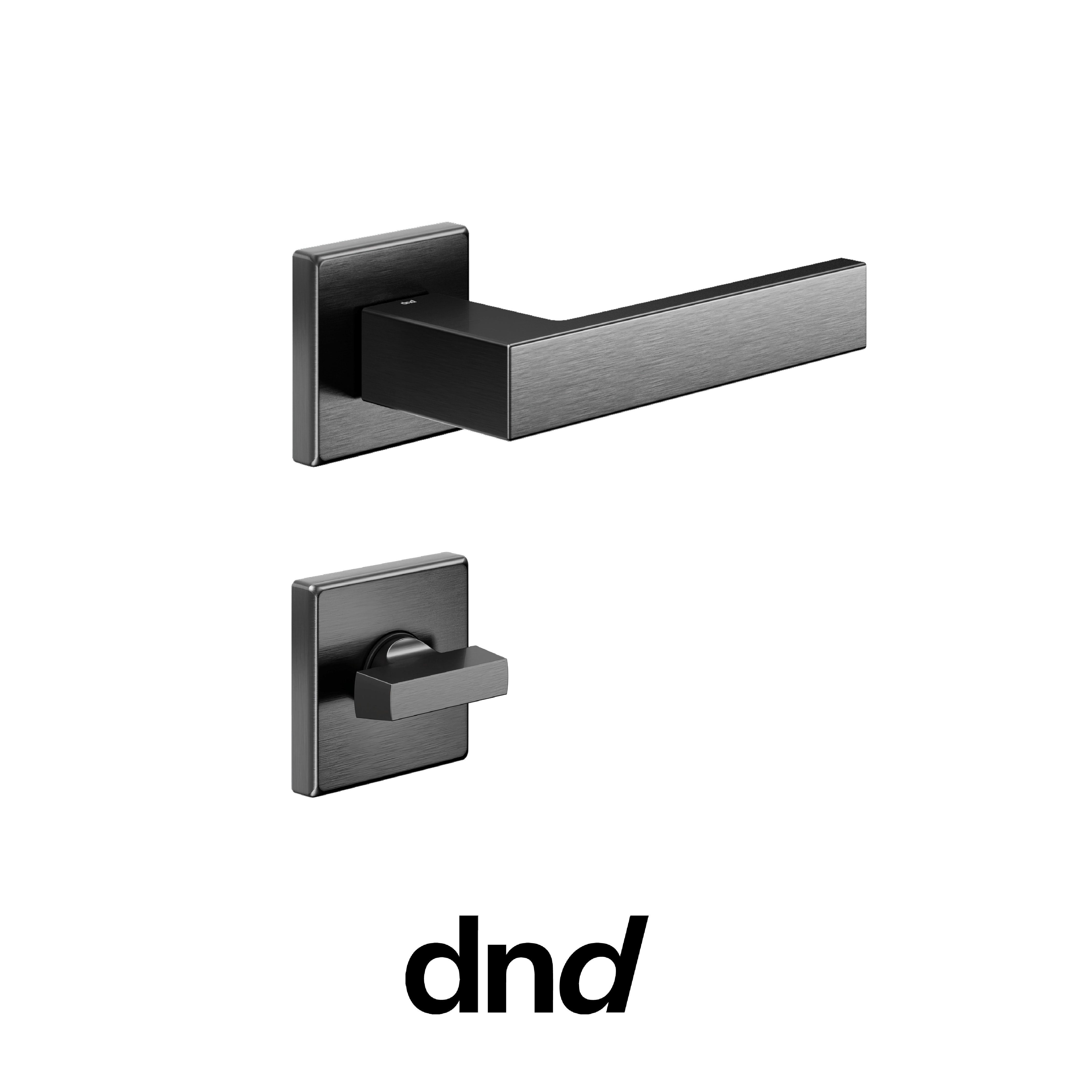 DND Edra 02 - Maniglia per porta interna - PGS - Grafite satinato / Vis Quadra - 50x50 - 7 mm / Nottolino