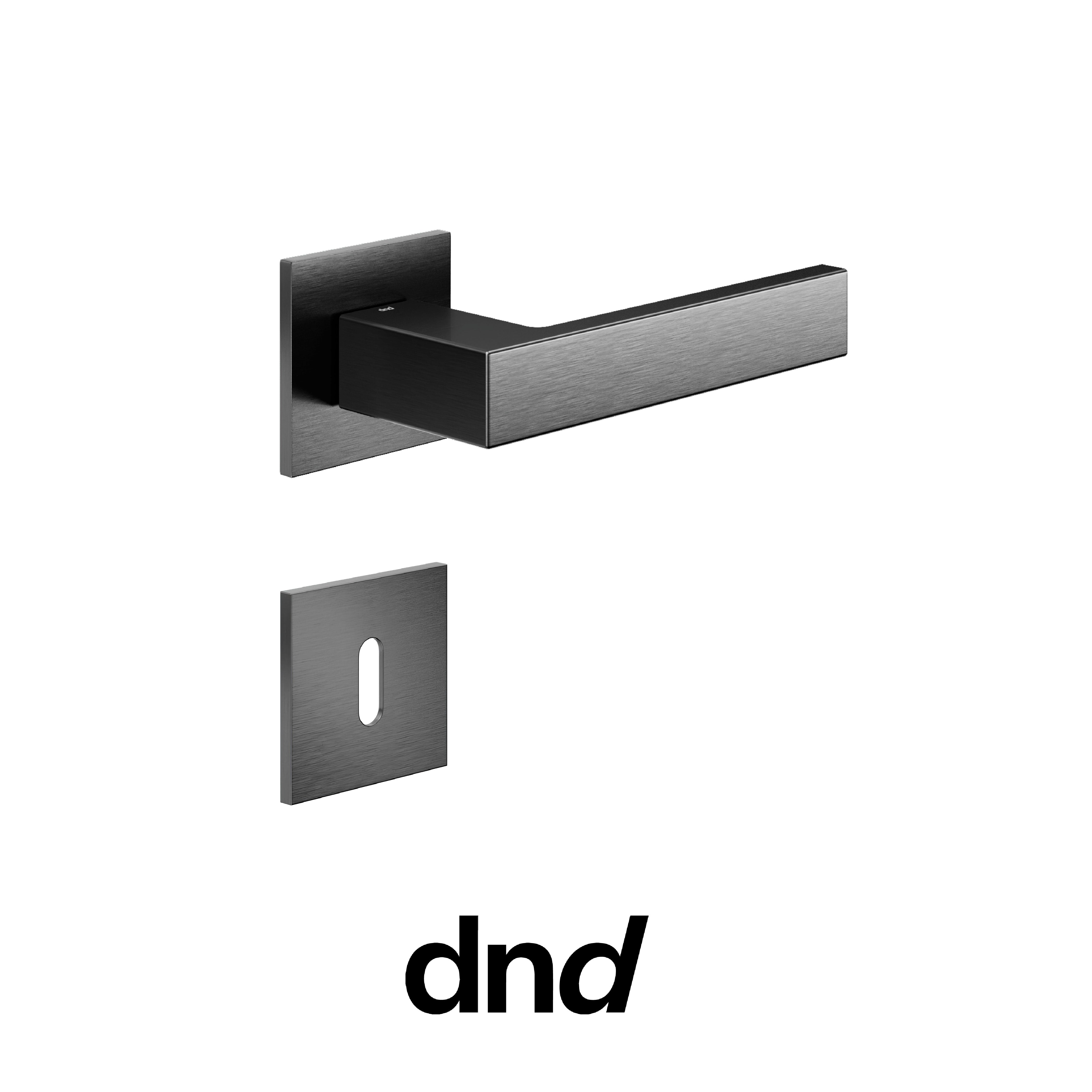 DND Edra 02 - Maniglia per porta interna - PGS - Grafite satinato / Fine Quadra - 50x50 - 4 mm / Patent