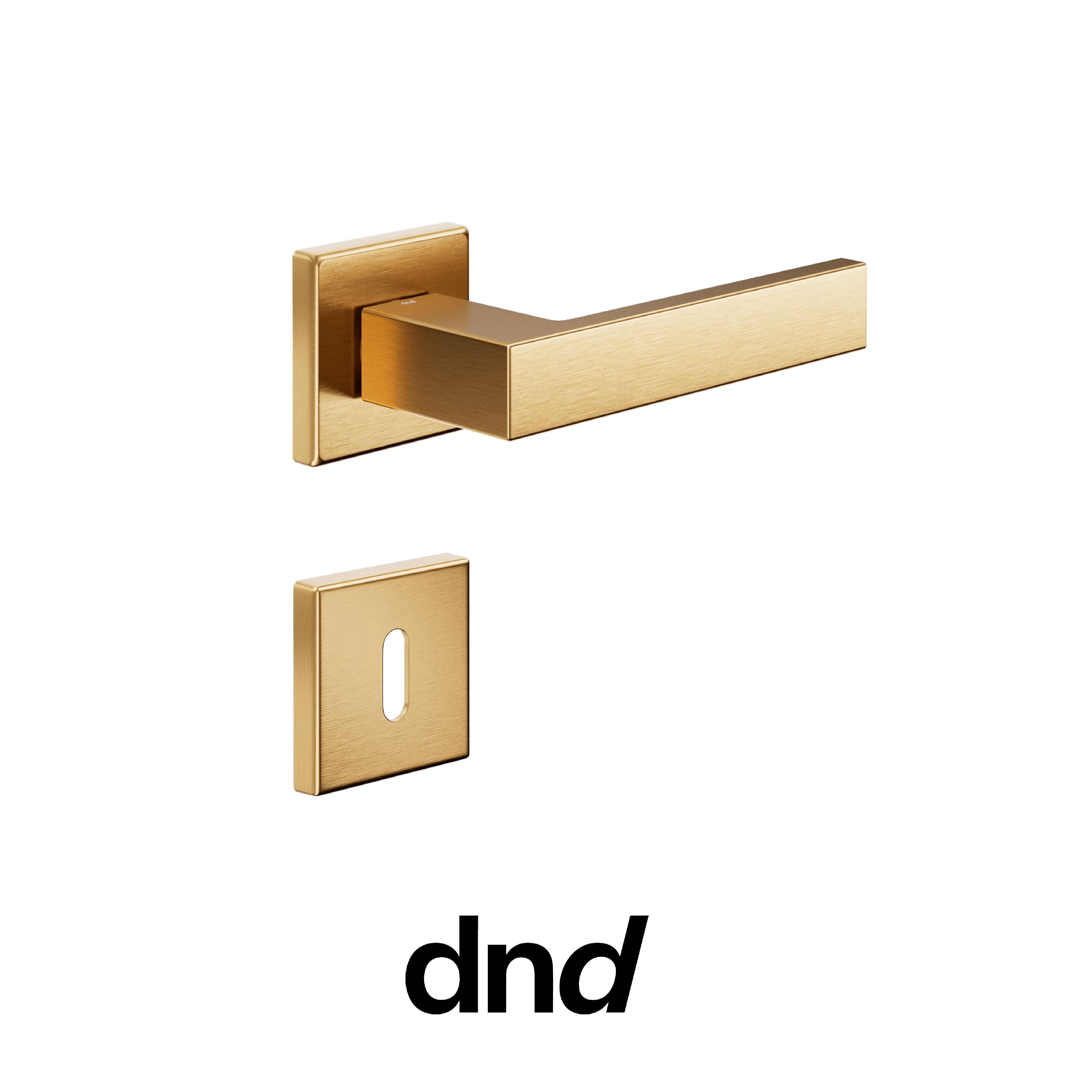 DND Edra 02 - Maniglia per porta interna - PVD-SG - Oro antico satinato / Vis Quadra - 50x50 - 7 mm / Patent