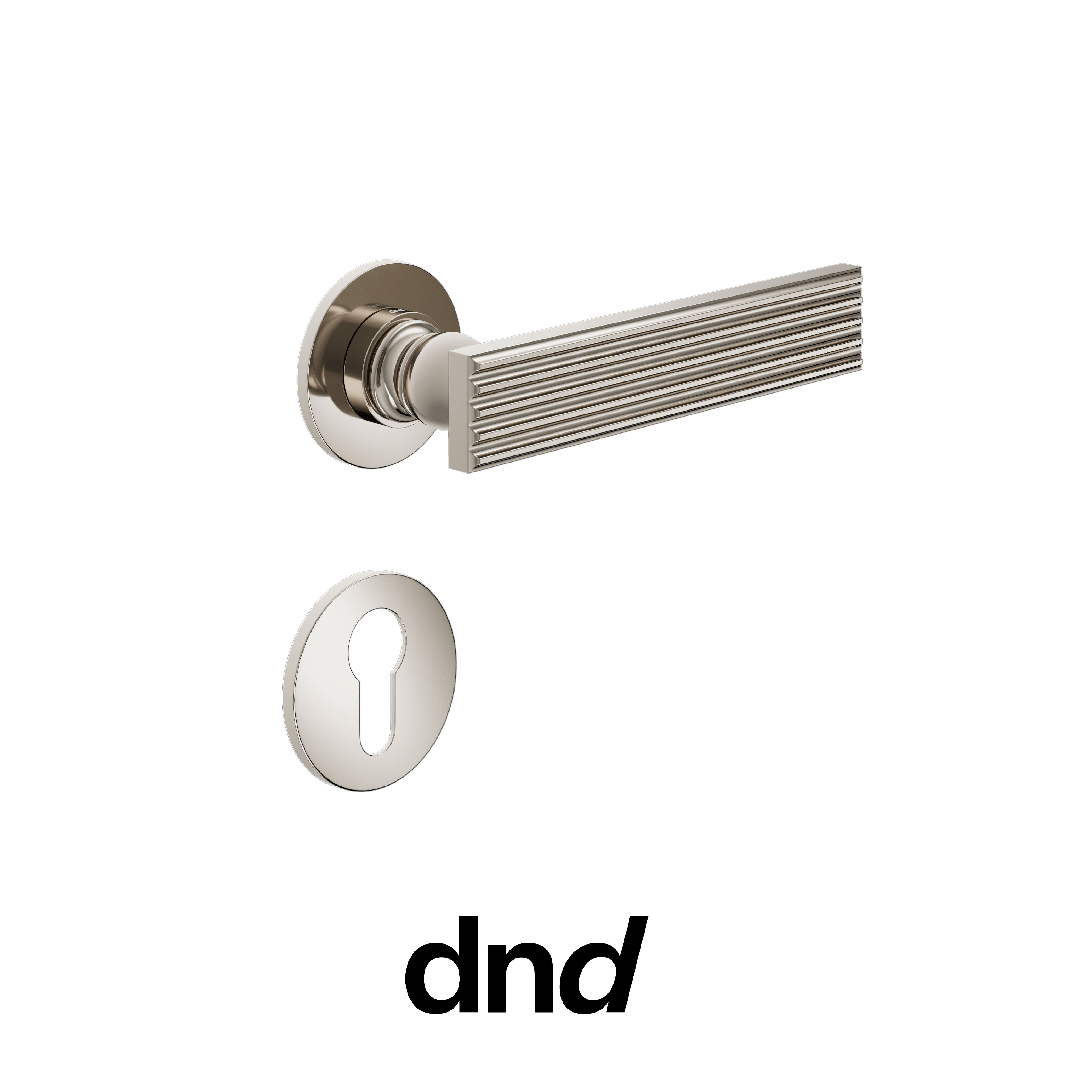 DND Eleonora - Maniglia per porta interna - PVN - Nickel lucido / Fine tonda Ø 50 - 4 mm / Yale