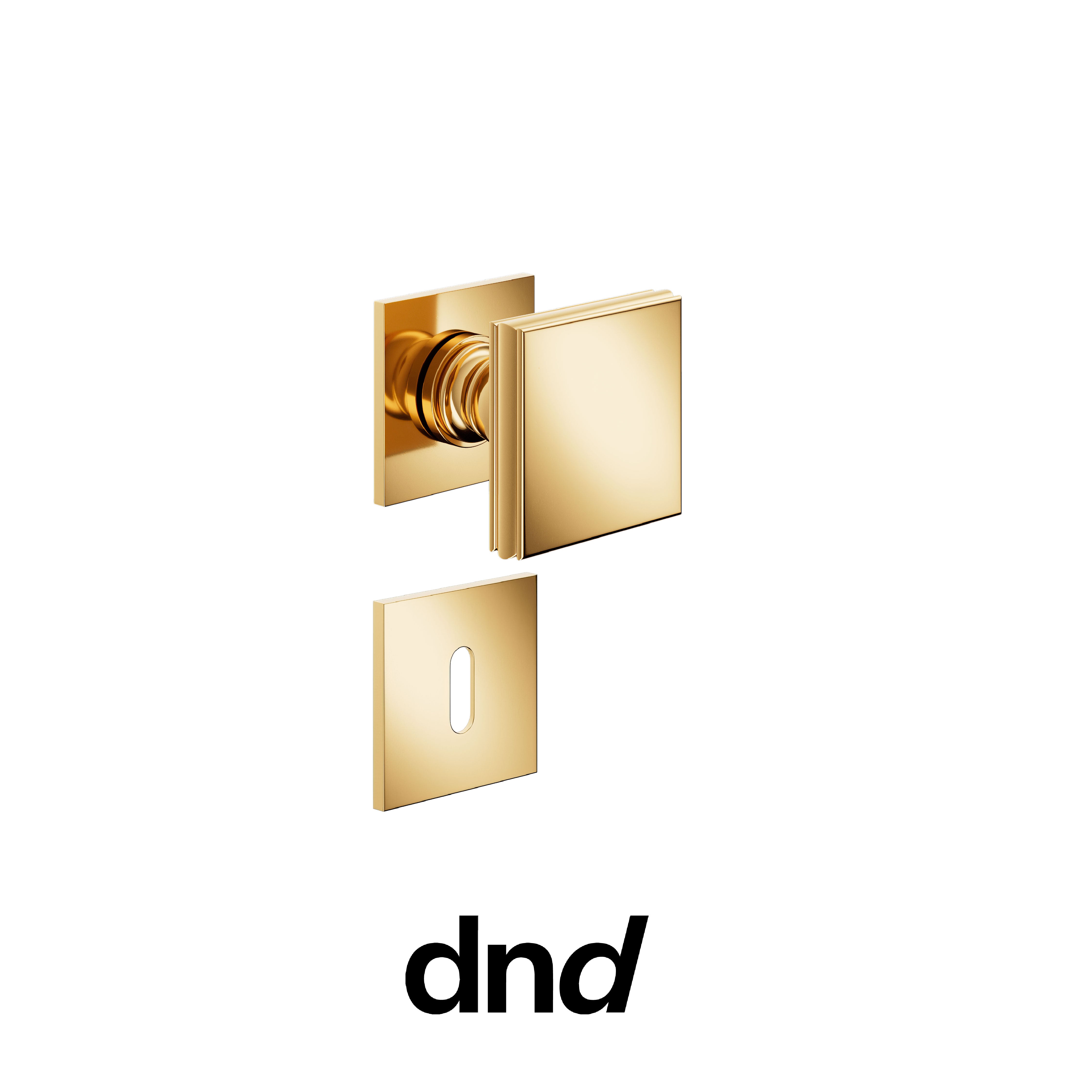 DND Lucrezia 02 - Pomolo per porta interna - PVD-BG - Oro antico lucido / Fine Quadra - 50x50 - 4mm / Patent