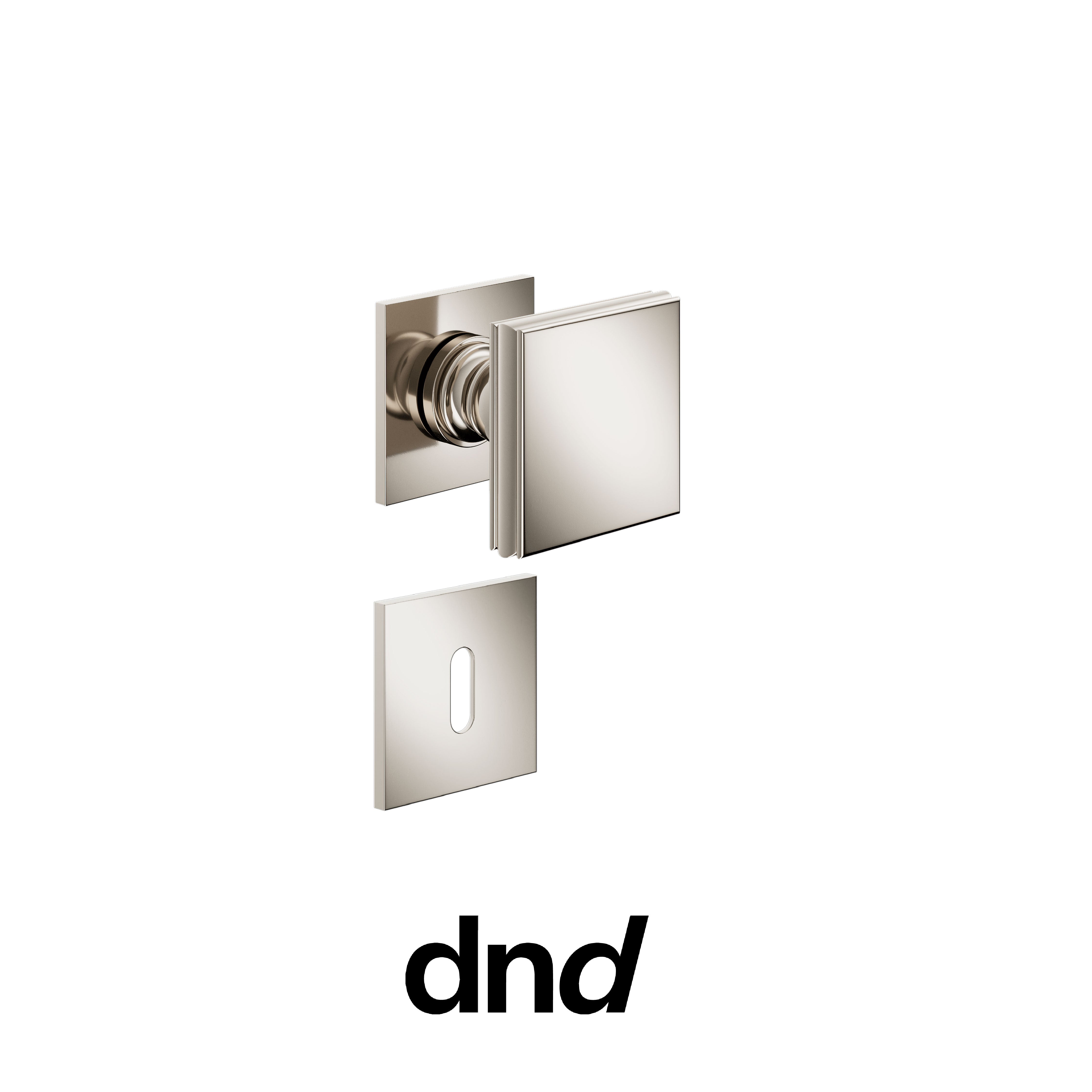 DND Lucrezia 02 - Pomolo per porta interna - PVN - Nickel lucido / Fine Quadra - 50x50 - 4mm / Patent