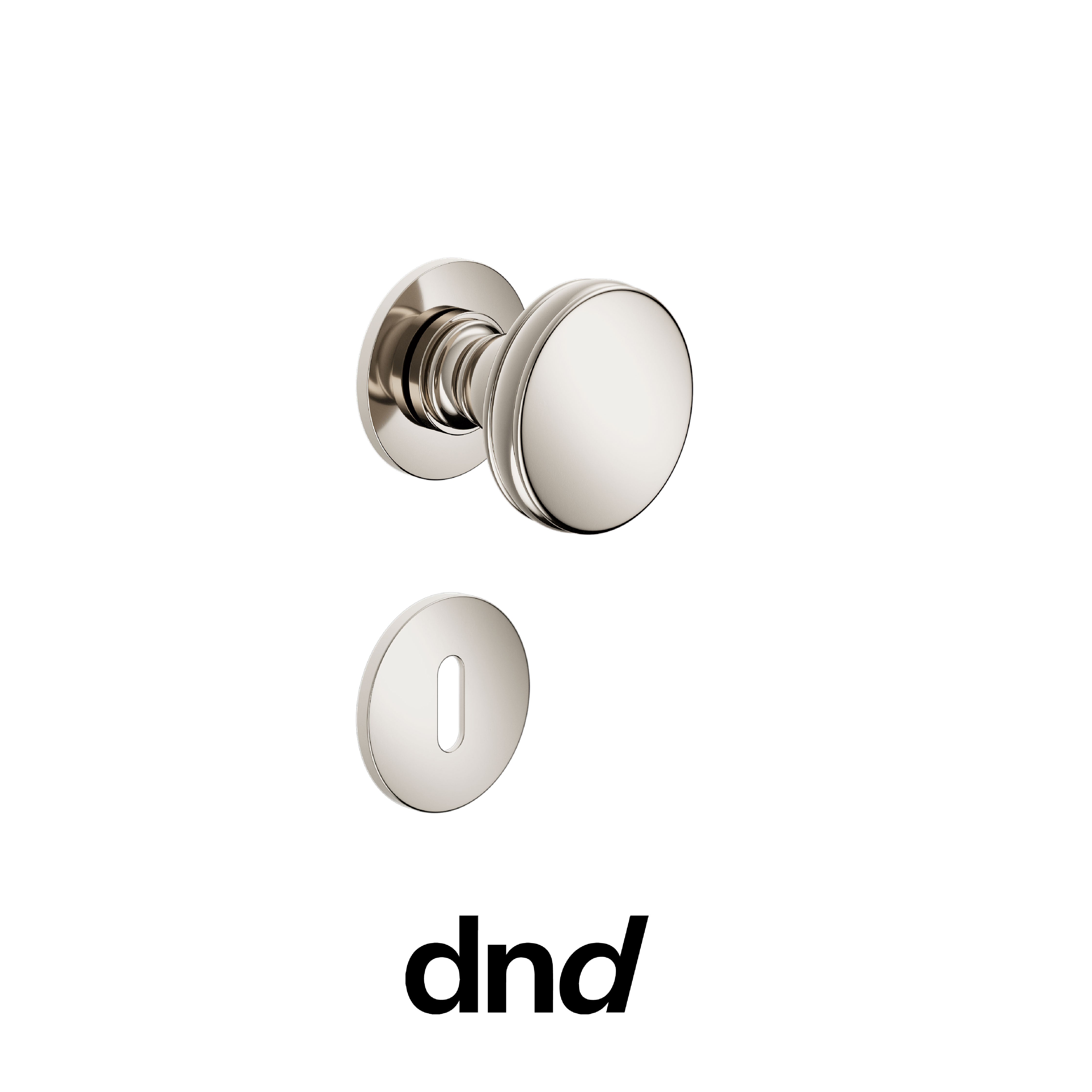 DND Lucrezia 03 - Pomolo per porta interna - PVN - Nickel lucido / Fine Tonda Ø 50 - 4 mm / Patent
