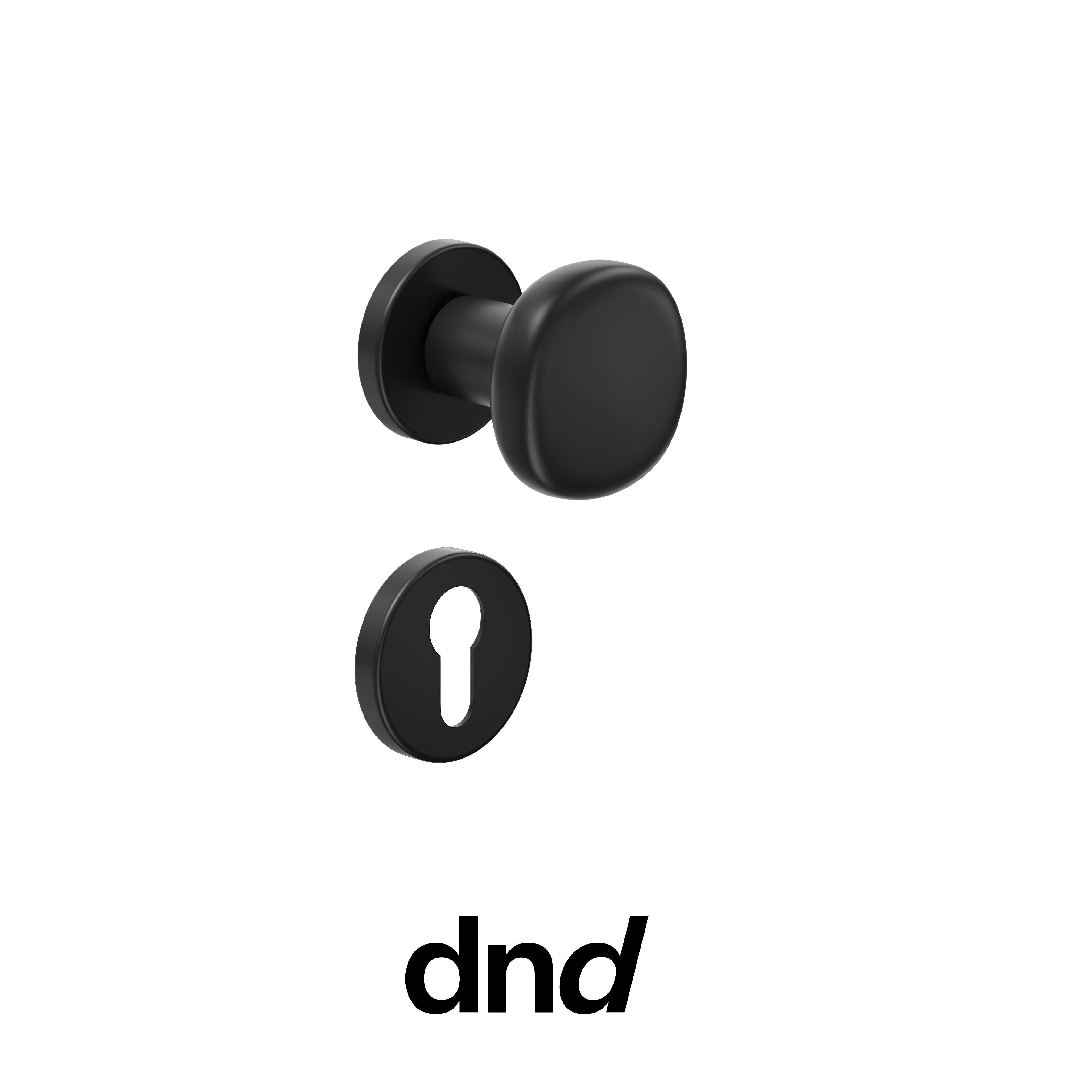 DND Olive - Pomolo per porta interna - ONO - Nero / Vis Tonda Ø 50 - 7 mm / Yale