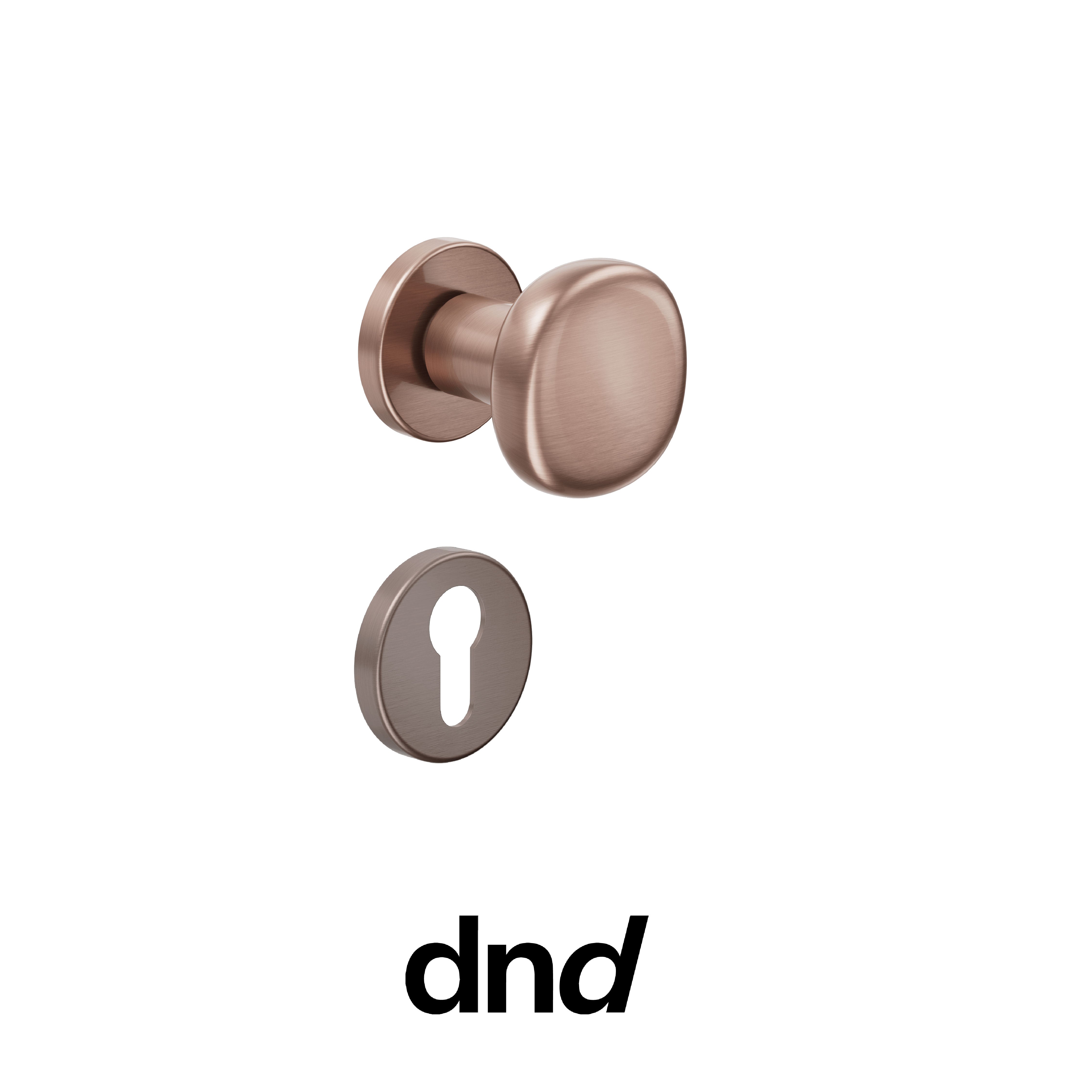 DND Olive - Pomolo per porta interna - PVD-SB - Bronzo satinato / Vis Tonda Ø 50 - 7 mm / Yale