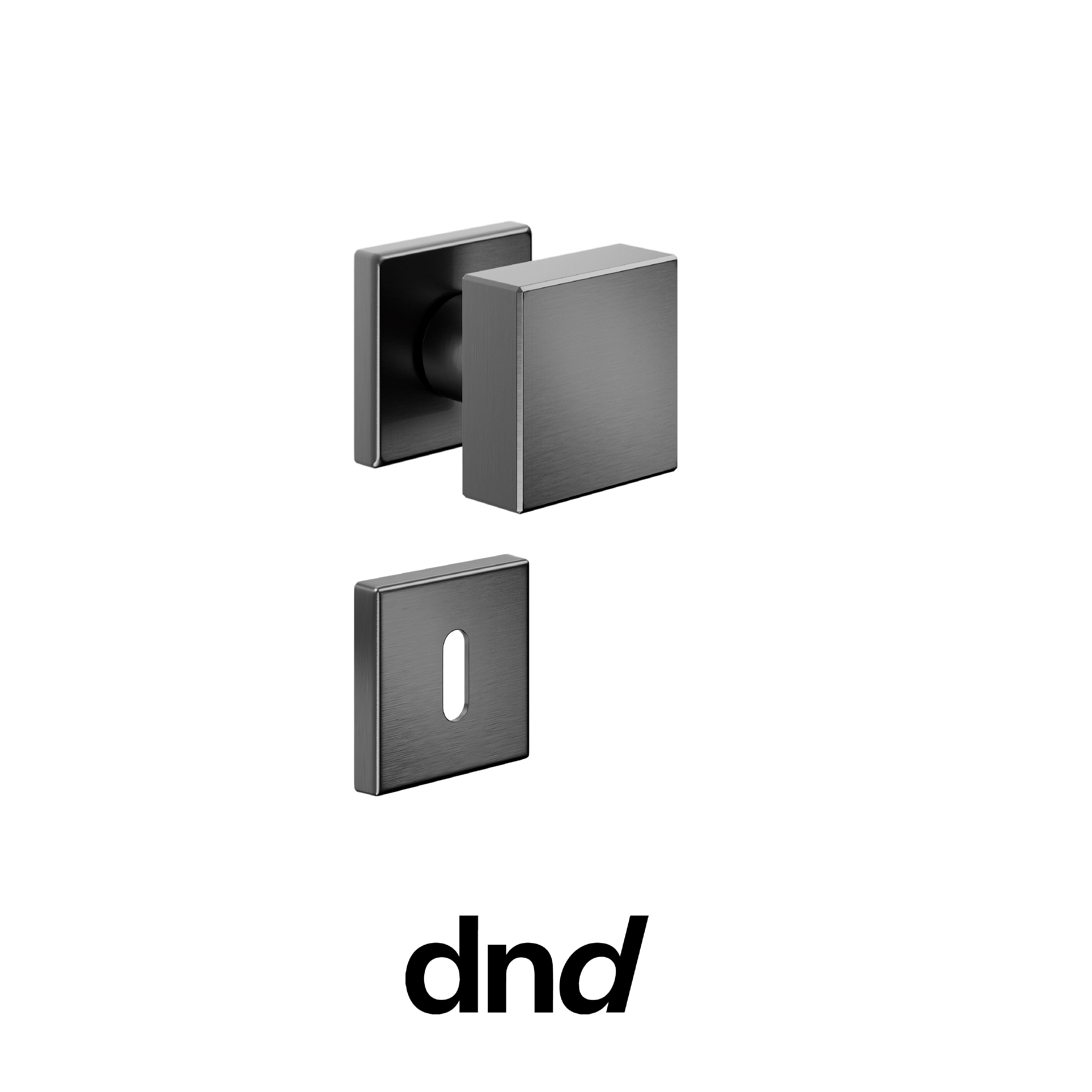 DND Ring - Pomolo per porta interna - PGS - Grafite satinato / Vis Quadra - 50x50 - 7 mm / Patent