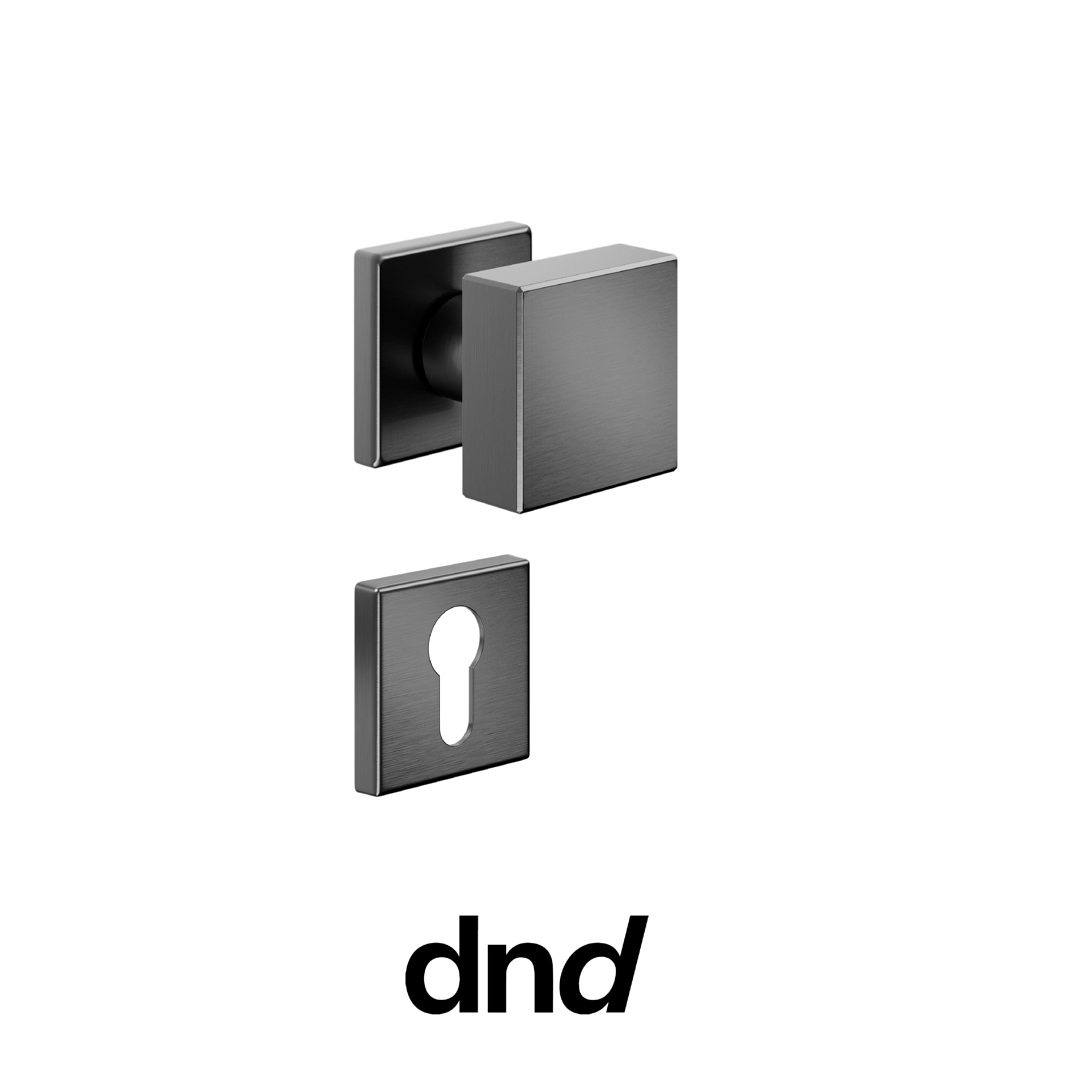 DND Ring - Pomolo per porta interna - PGS - Grafite satinato / Vis Quadra - 50x50 - 7 mm / Yale
