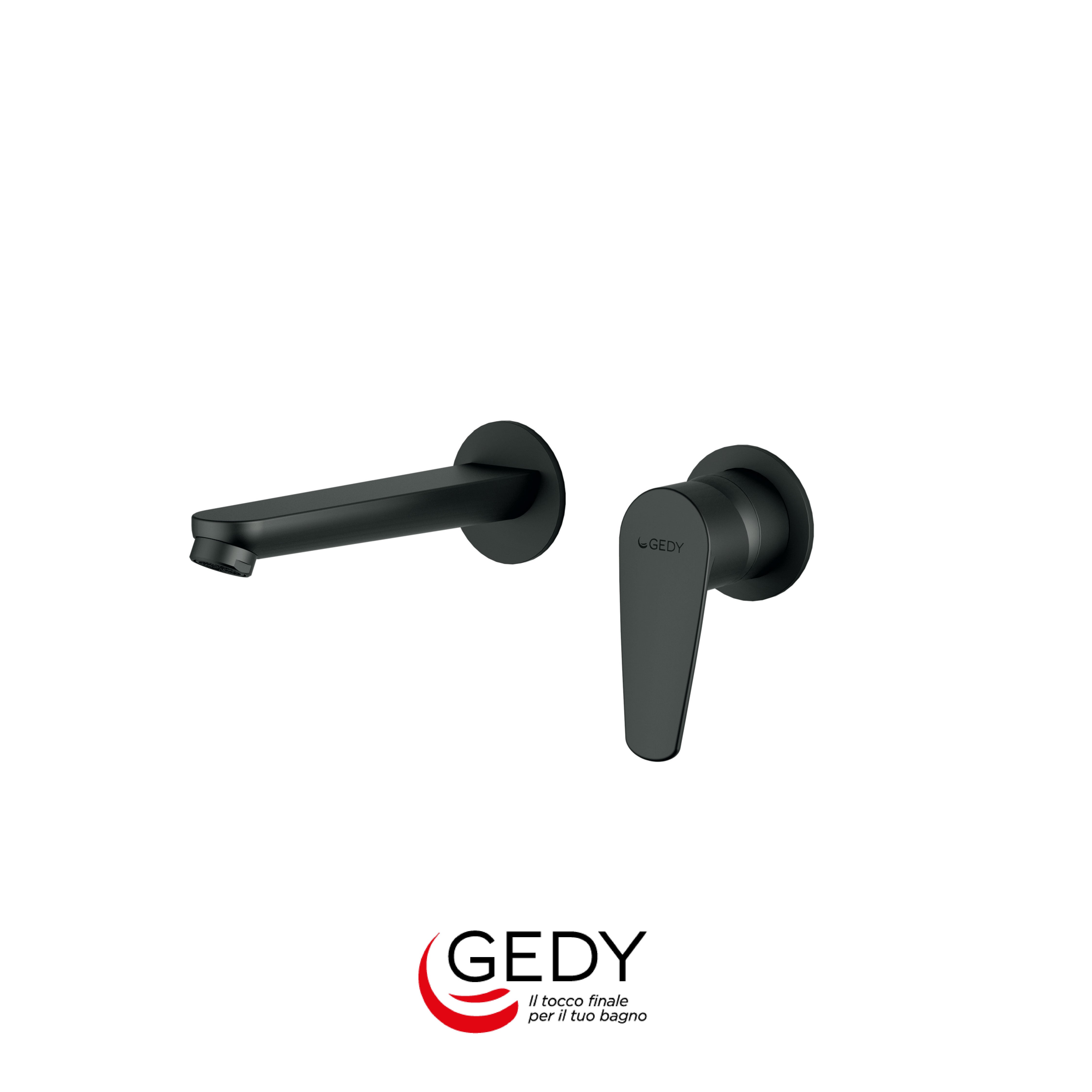 GEDY Como - Miscelatore da muro per lavabo - 14 - Nero matt