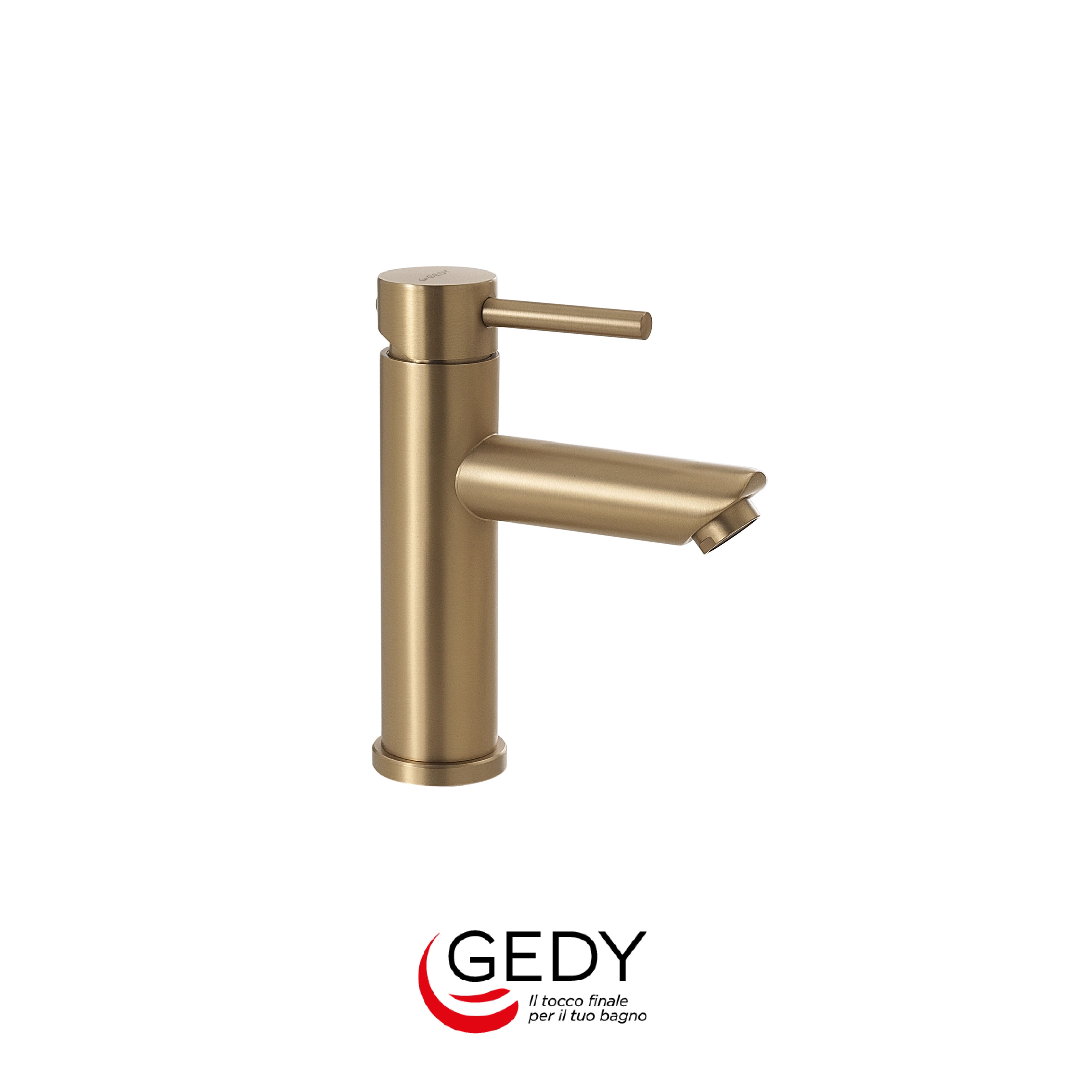 GEDY Garda - Miscelatore monocomando basso per lavabo bagno - 88 - Oro matt
