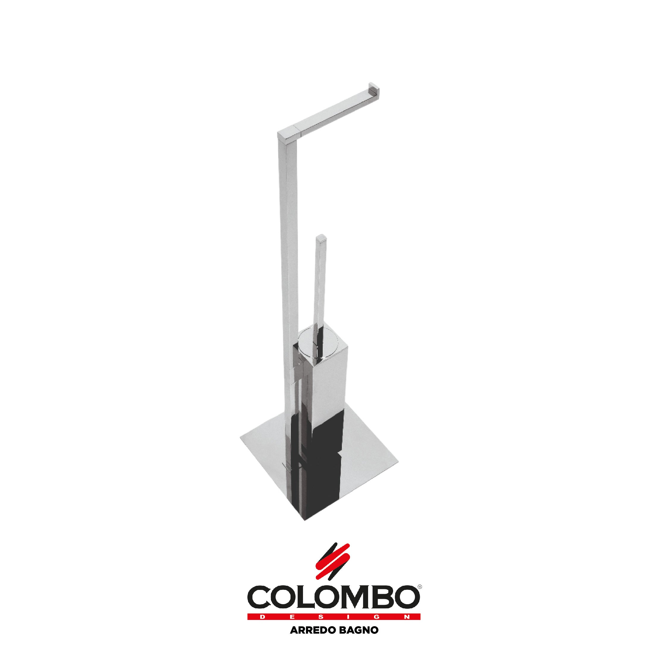 MiniQ Piantana con porta rotolo e porta scopino - Colombo design arredo bagno - Imhoff Handles