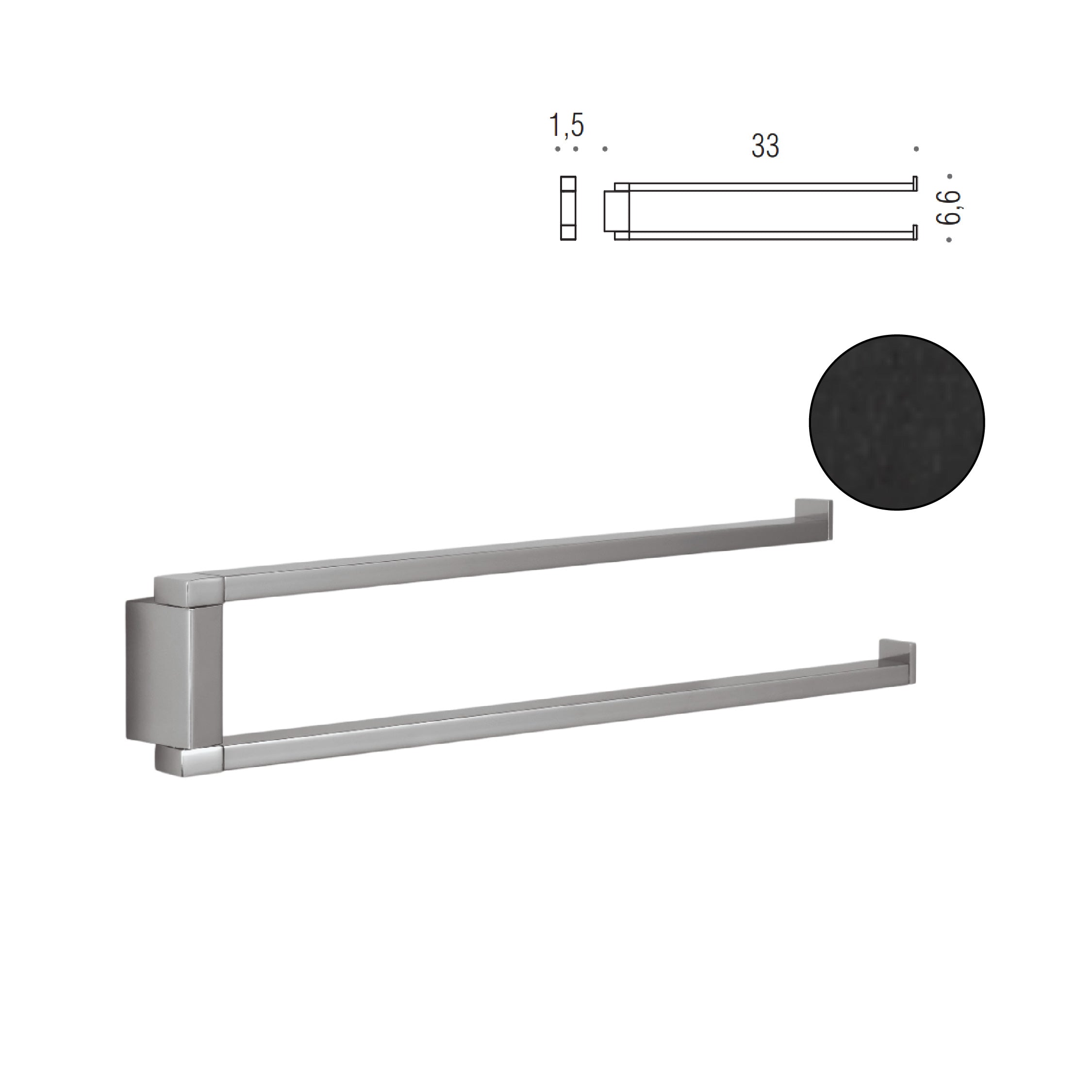 MiniQ Porta salvietta a doppio snodo - Colombo design arredo bagno - Imhoff Handles