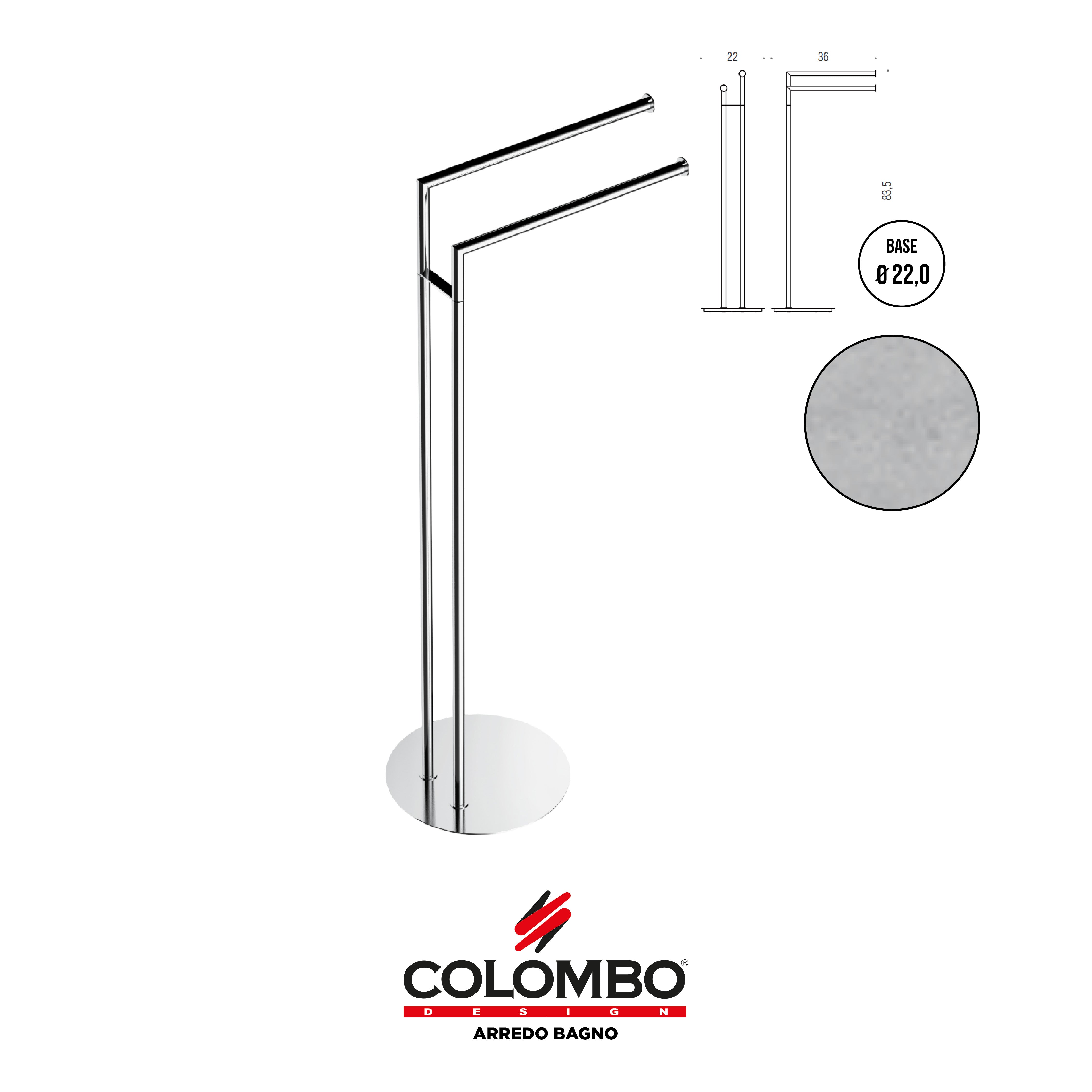 Mini Piantana con due porta salvietta - Colombo design arredo bagno - Imhoff Handles