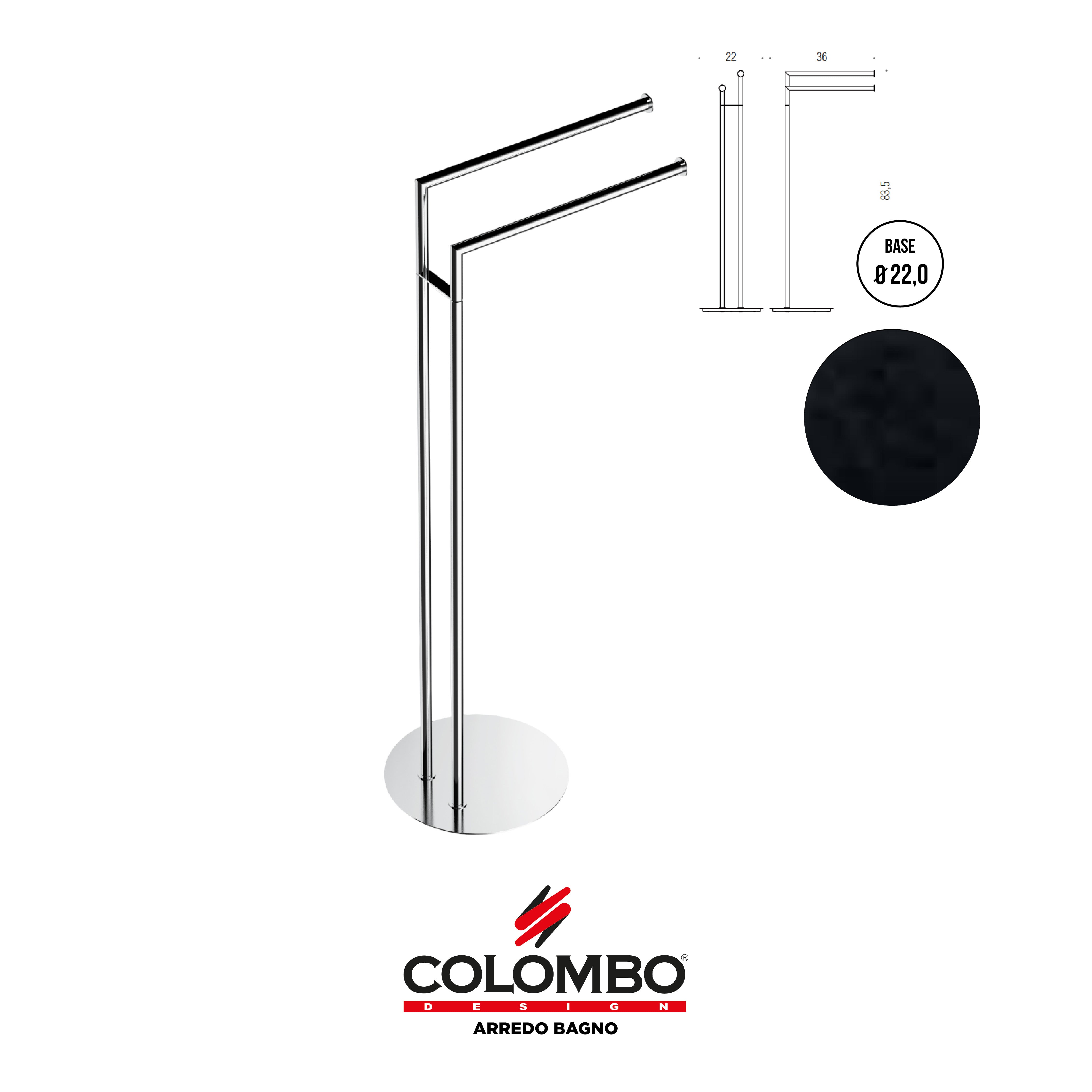 Mini Piantana con due porta salvietta - Colombo design arredo bagno - Imhoff Handles