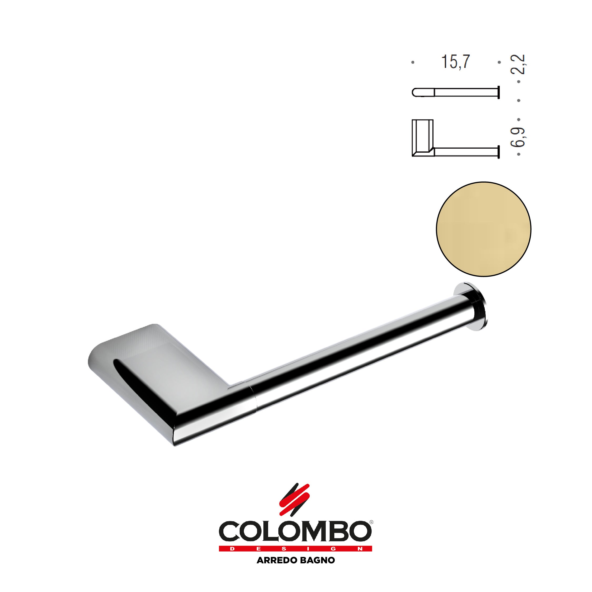Mini Porta rotolo destro -  Colombo design arredo bagno - Imhoff Handles