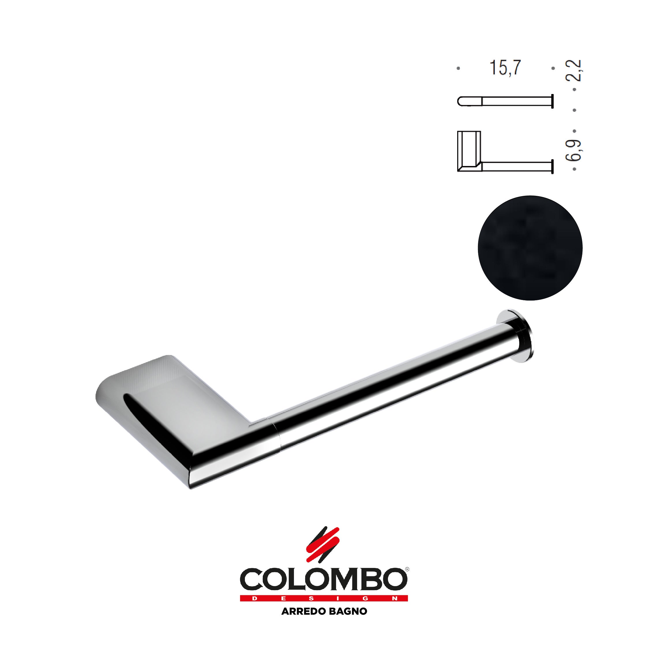 Mini Porta rotolo destro -  Colombo design arredo bagno - Imhoff Handles