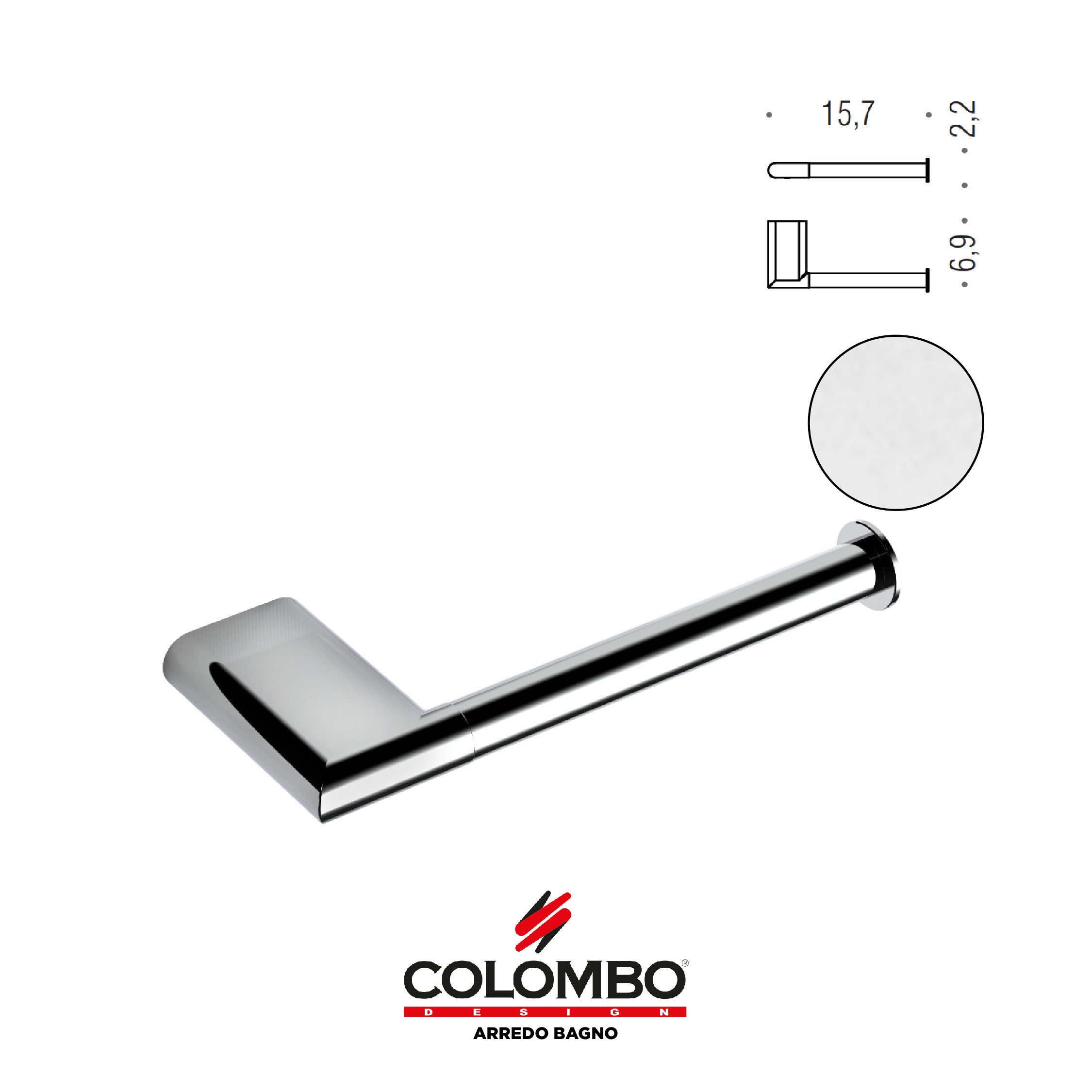 Mini Porta rotolo destro -  Colombo design arredo bagno - Imhoff Handles