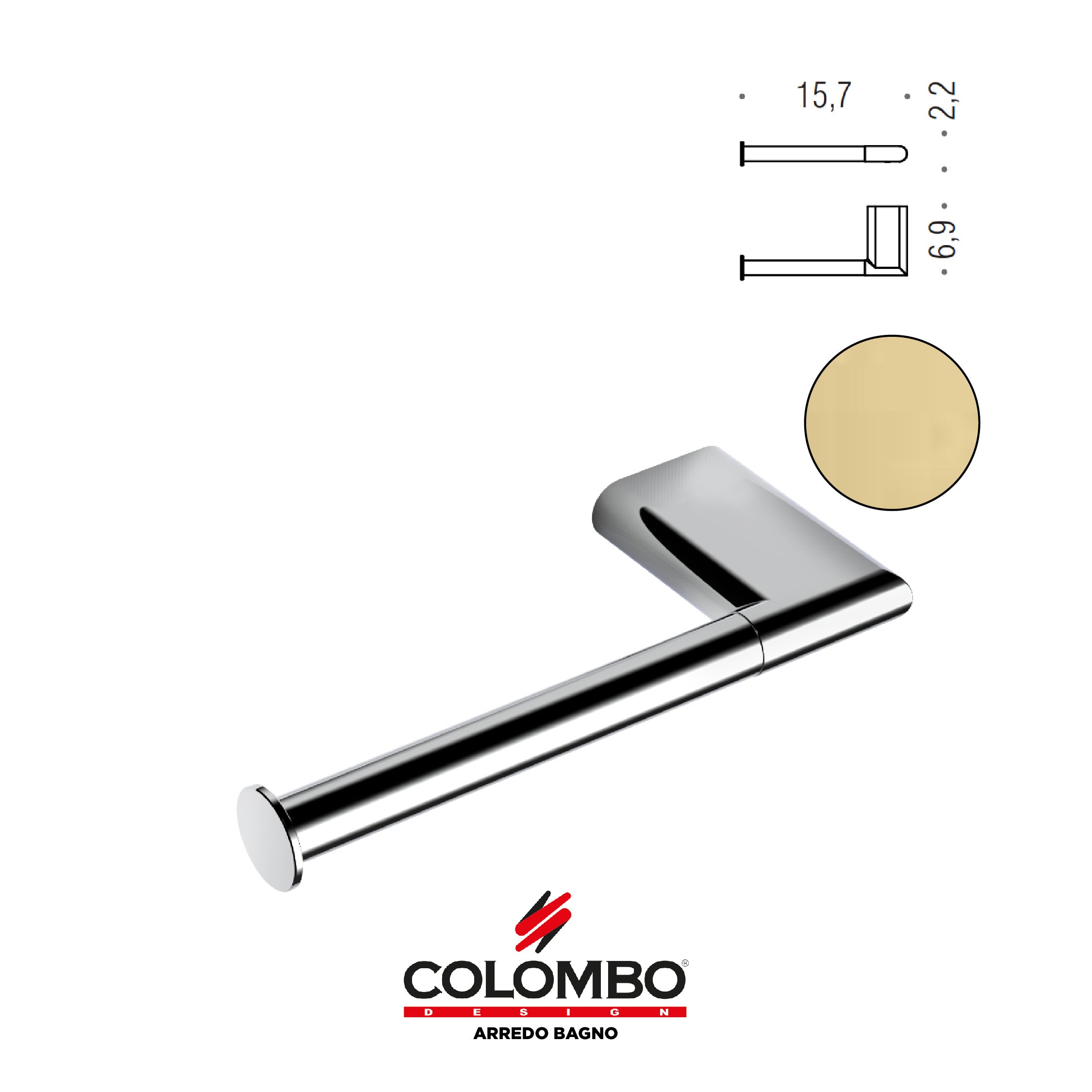 Mini Porta rotolo sinistro - Colombo design arredo bagno - Imhoff Handles