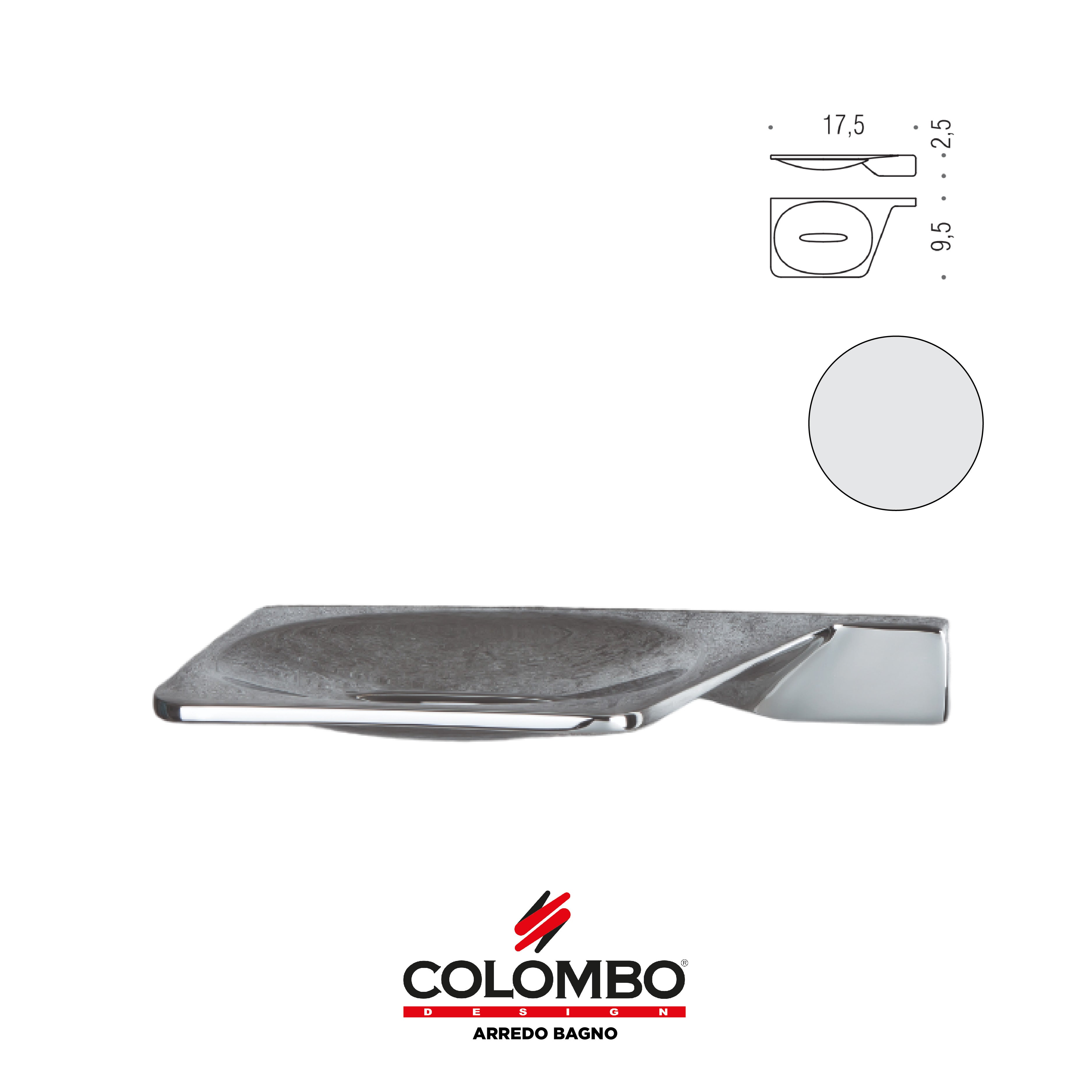 Alizé Porta sapone sinistro - Colombo design arredo bagno - Imhoff Handles