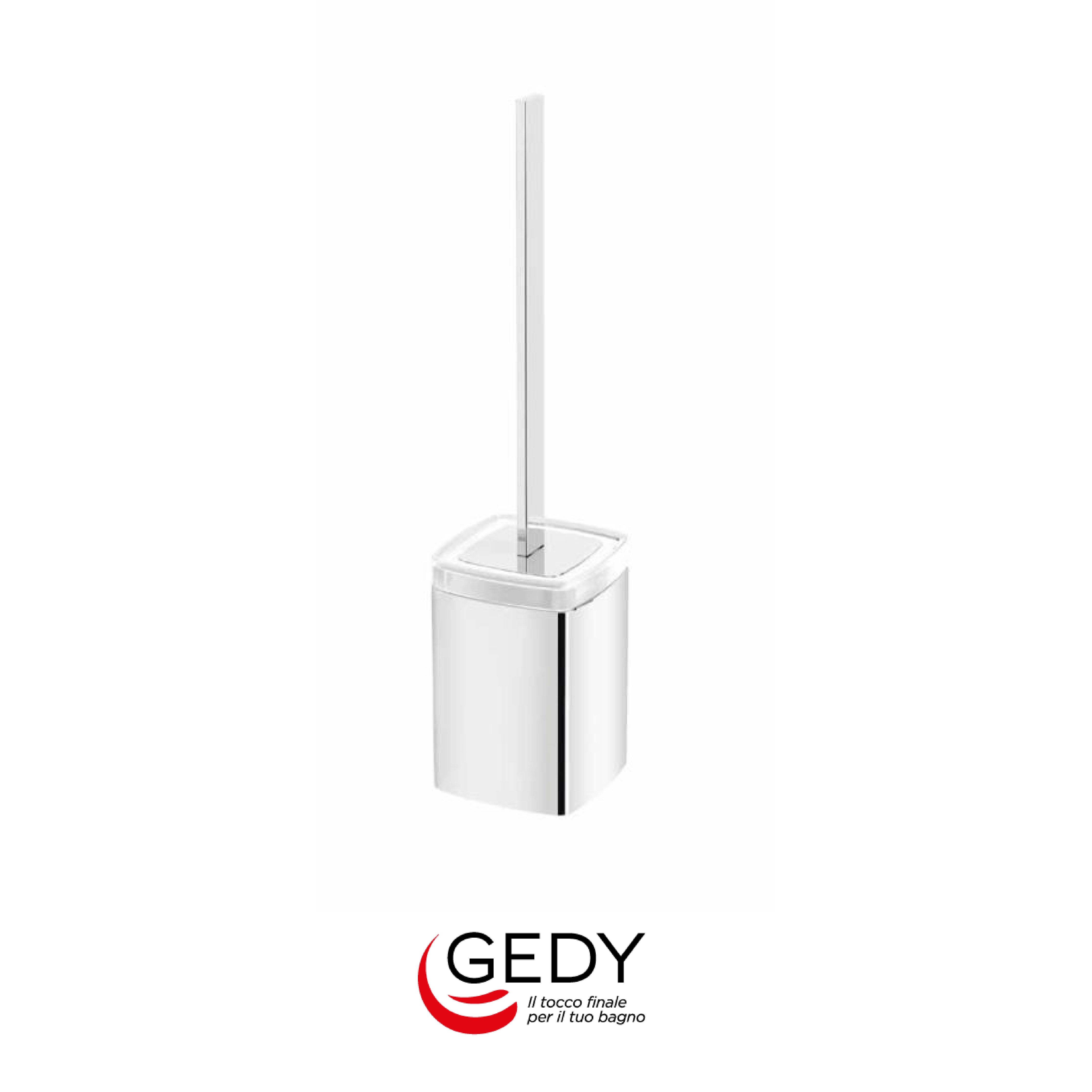 GEDY Elba - Scopino WC con ciuffo in setole - 13 - Cromato