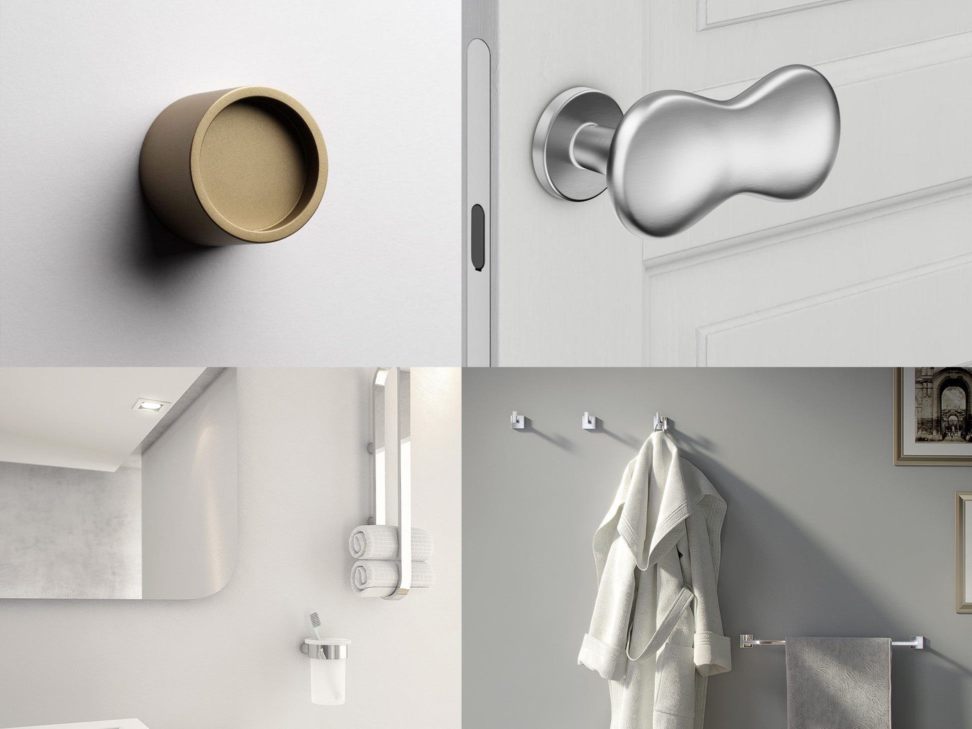 Tessa square rosette | Seven Italia interior door handle