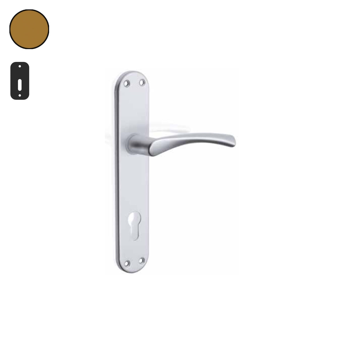 ZB - Maniglie Ala - Maniglia per porta interna - BRO - Bronzo F4 anodizzato / Placca 225x40 mm / Patent 90