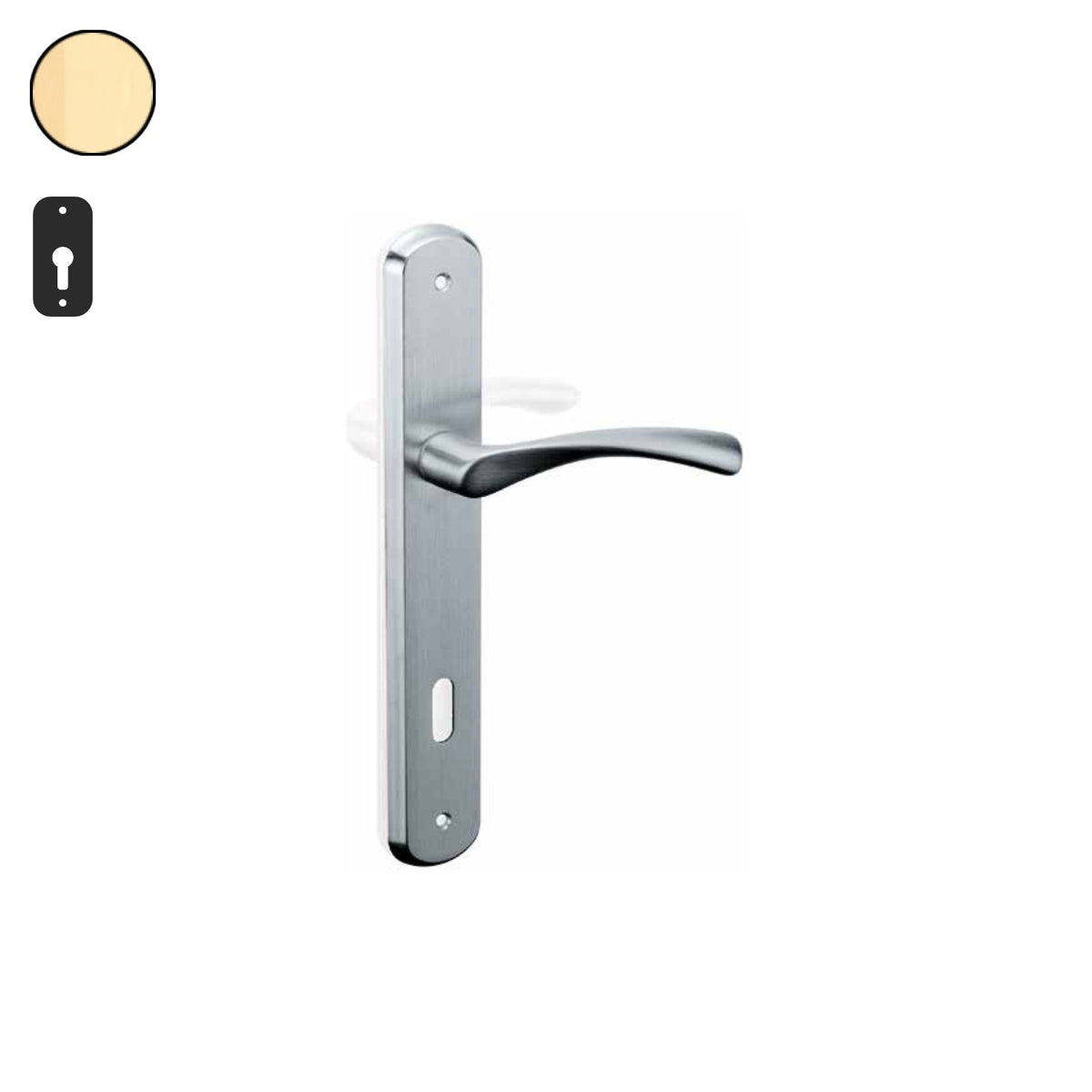 ZB - Maniglie Ala - Maniglia per porta interna - OTO - Ottonato / Placca 248x40 mm / Yale 85