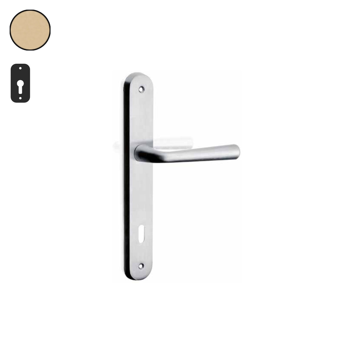 ZB - Maniglie Aster - Maniglia per porta interna - OSV - Ottone satinato verniciato / Placca 250x38 mm / Yale 85