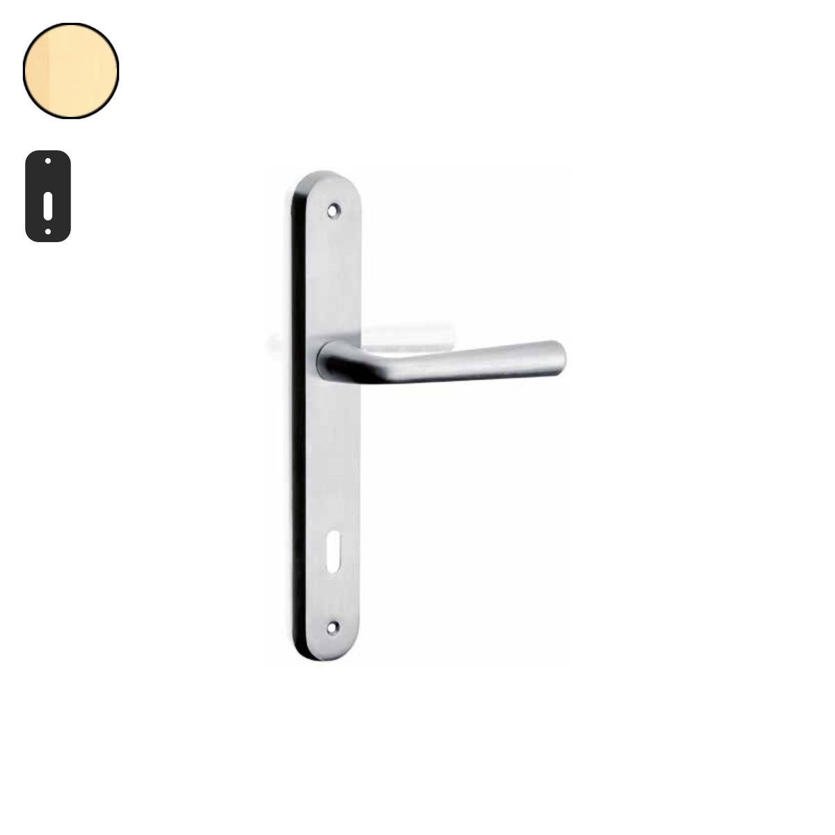 ZB - Maniglie Aster - Maniglia per porta interna - OTO - Ottonato / Placca 250x38 mm / Patent 70