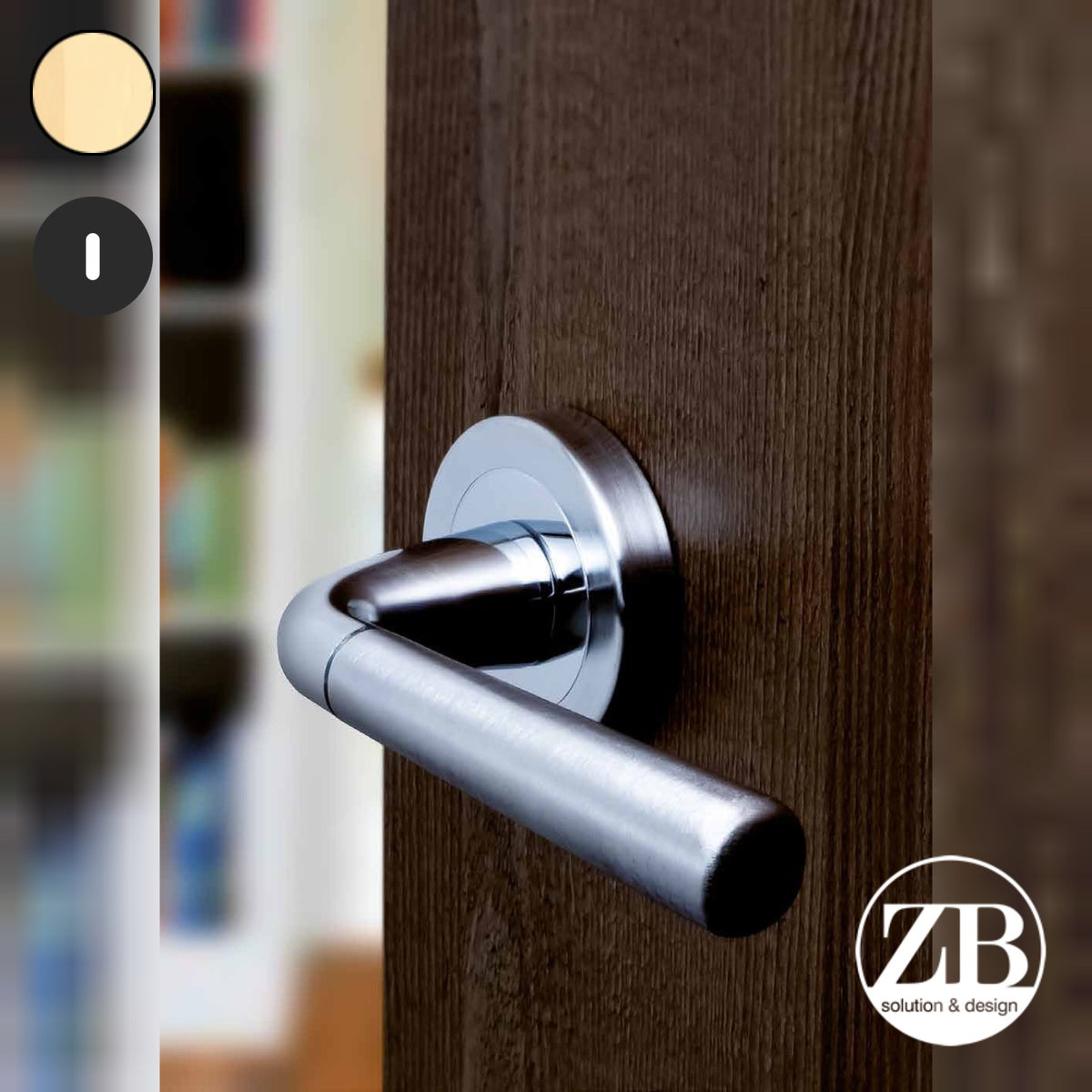 ZB - Maniglie Aster - Maniglia per porta interna - OTO - Ottonato / Tonda / Patent