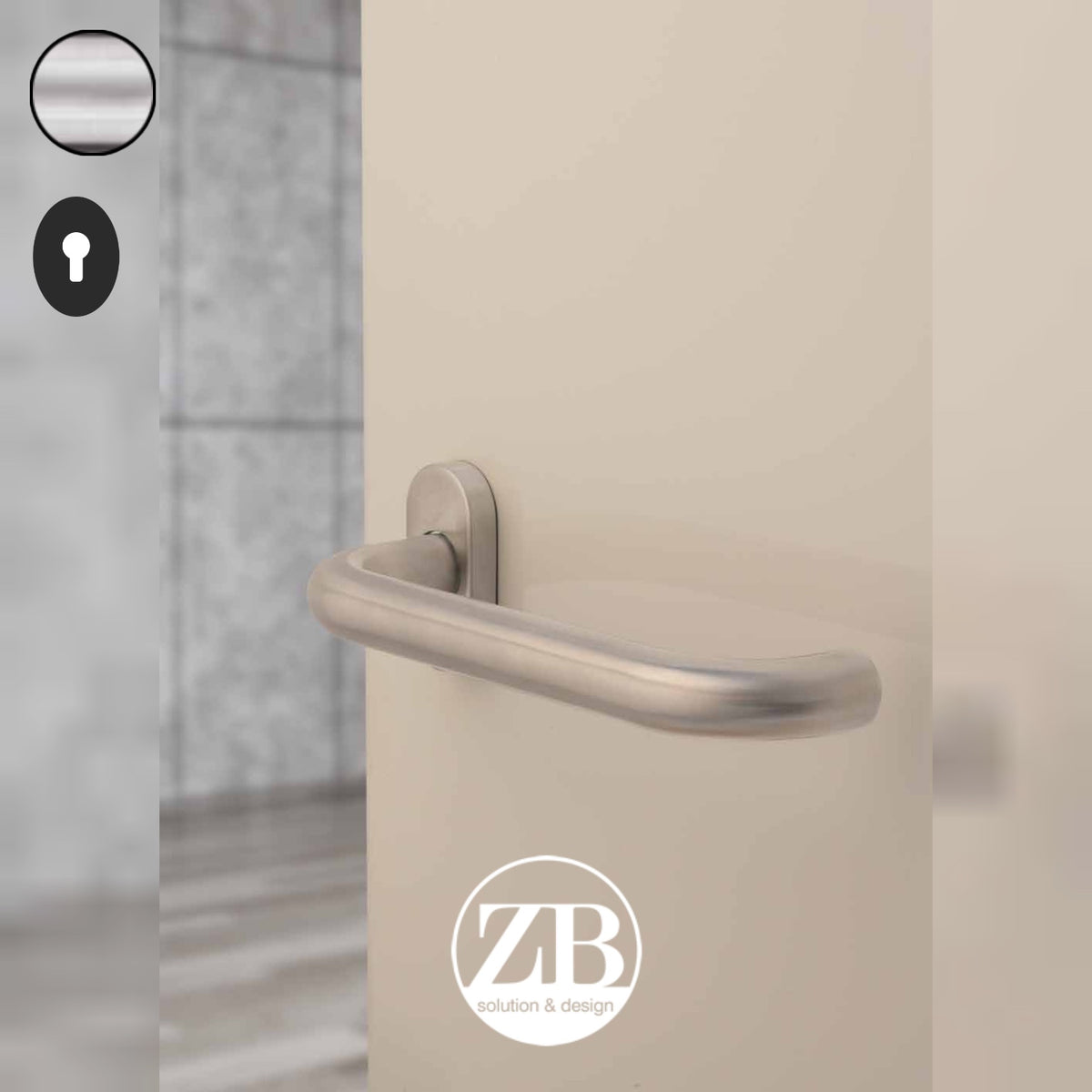 ZB - Maniglie Big Curva - Maniglia per porta interna - INX - Acciaio inox satinato / Ovale / Yale