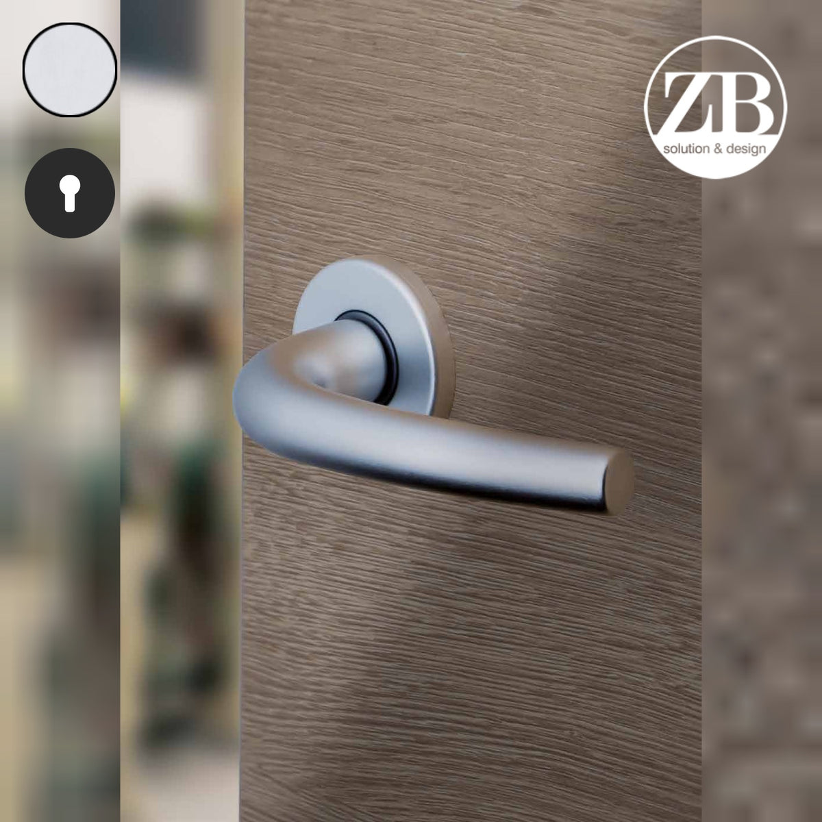 ZB - Maniglie Big Niky - Maniglia per porta interna - ARG - Argento F1 anodizzato / Tonda / Yale