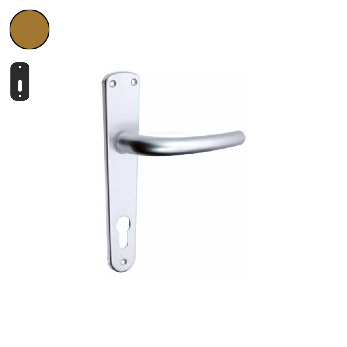 ZB - Maniglie Big Niky - Maniglia per porta interna - BRO - Bronzo F4 anodizzato / Placca 205x42 mm / Patent 90