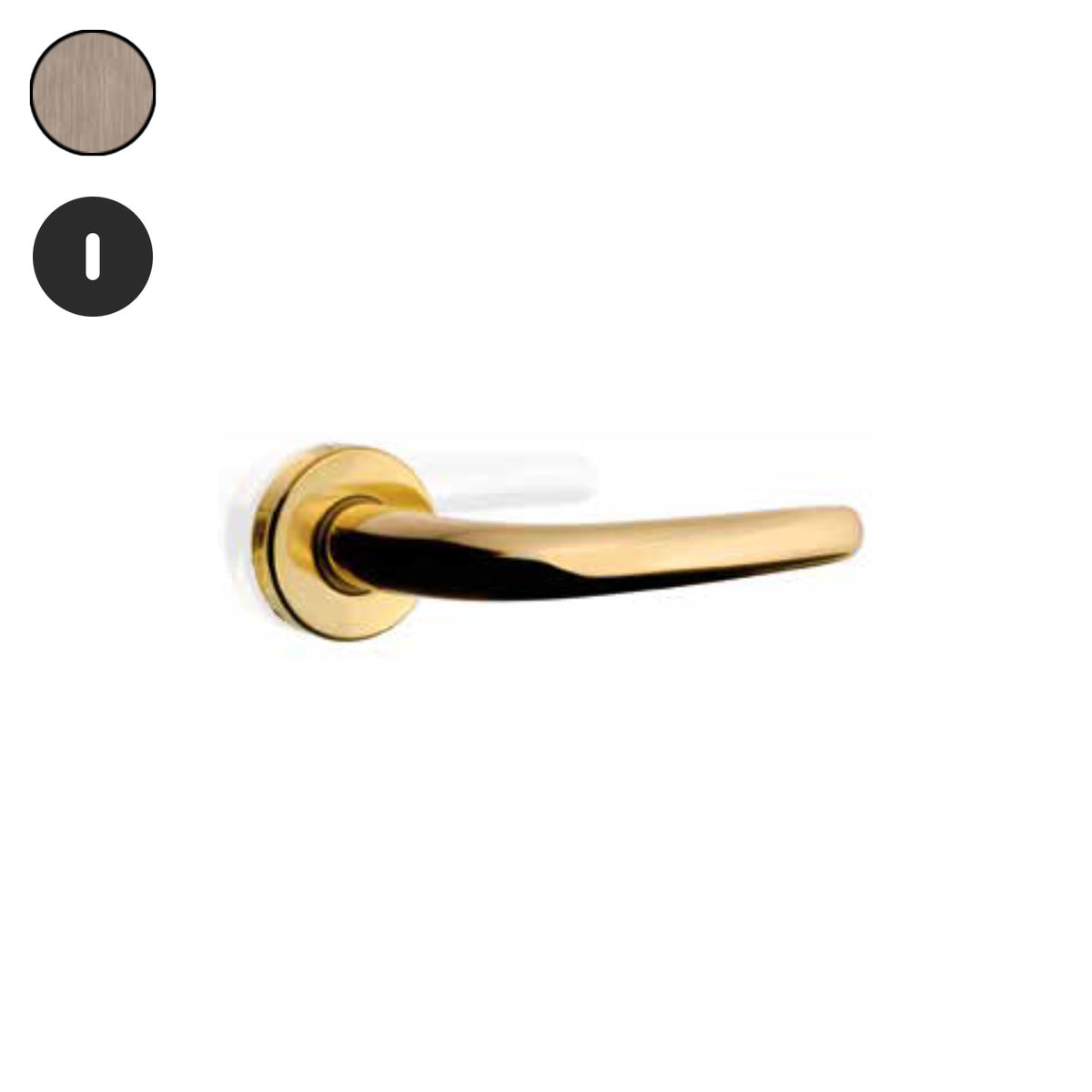 ZB - Maniglie Big Niky - Maniglia per porta interna - OGV - Ottone graffiato verniciato lucido / Tonda / Patent