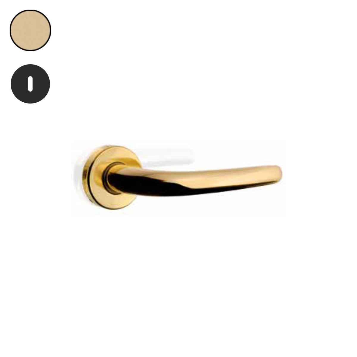 ZB - Maniglie Big Niky - Maniglia per porta interna - OSV - Ottone satinato verniciato / Tonda / Patent