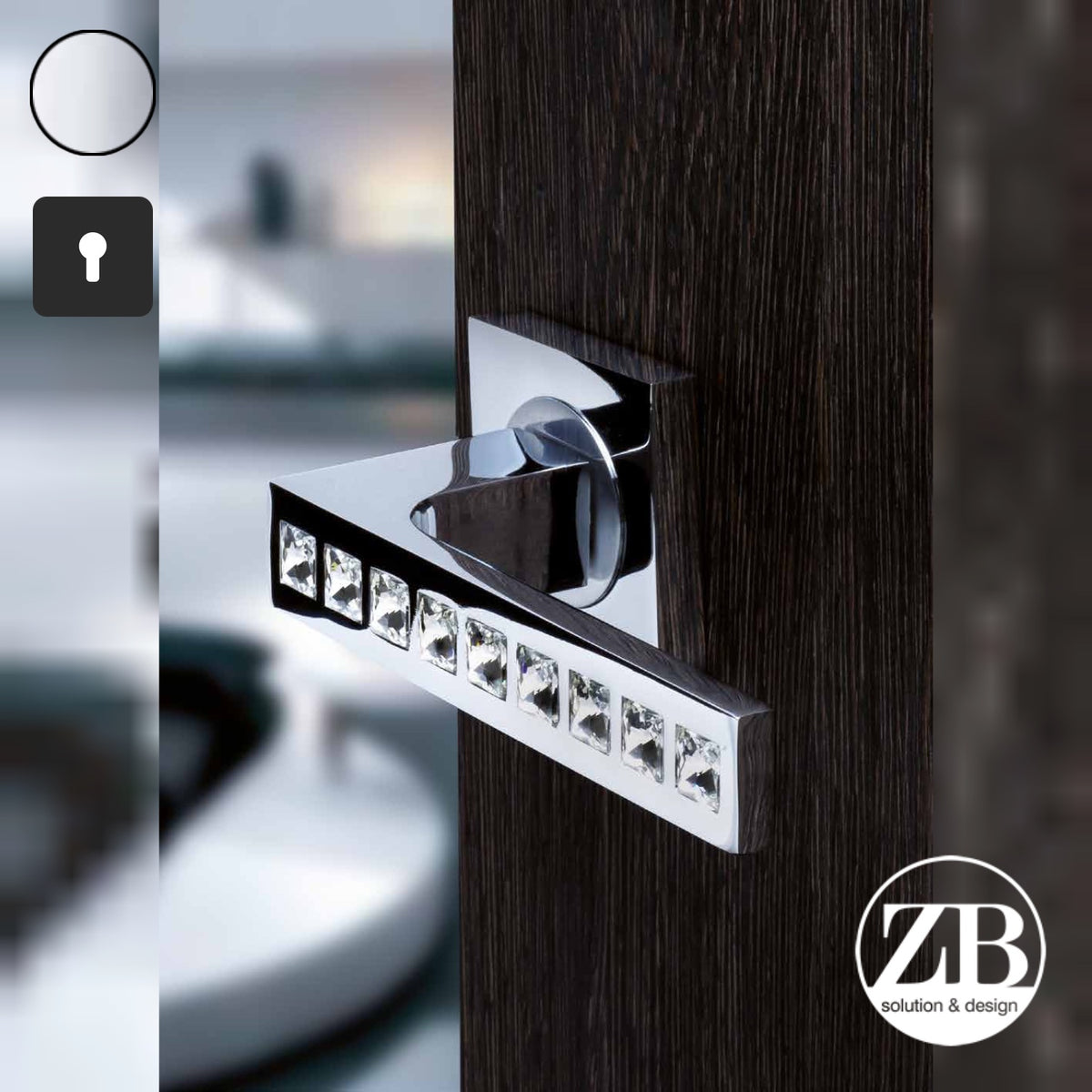 ZB - Maniglie Boemia - Maniglia per porta interna - CRL - Cromo lucido / Quadra / Yale