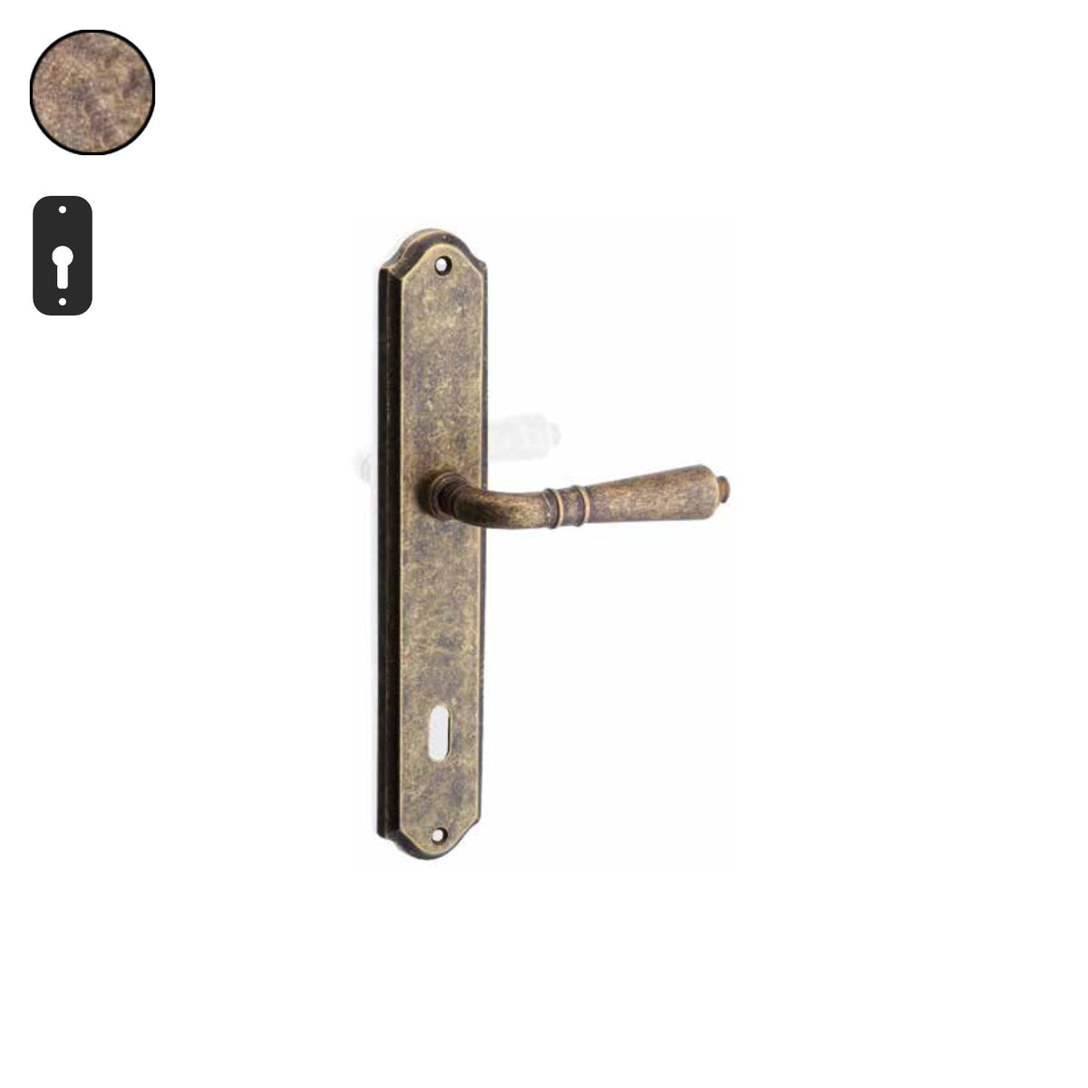 ZB - Maniglie Classic - Maniglia per porta interna - OBA - Ottone bronzato antico / Placca 250x46 mm / Yale 85