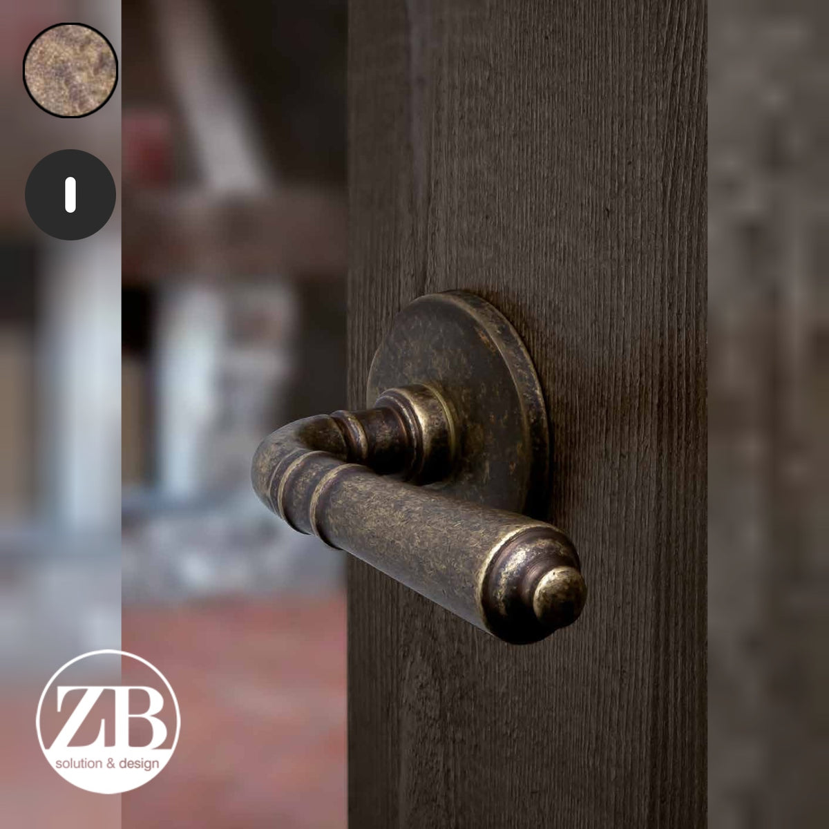 ZB - Maniglie Classic - Maniglia per porta interna - OBA - Ottone bronzato antico / Tonda / Patent