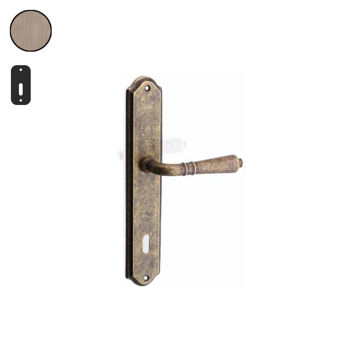 ZB - Maniglie Classic - Maniglia per porta interna - OGV - Ottone graffiato verniciato lucido / Placca 250x46 mm / Patent 70