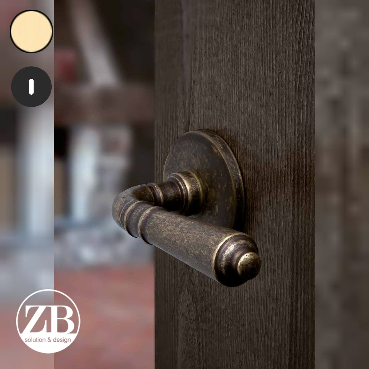 ZB - Maniglie Classic - Maniglia per porta interna - OLV - Ottone lucido verniciato / Tonda / Patent