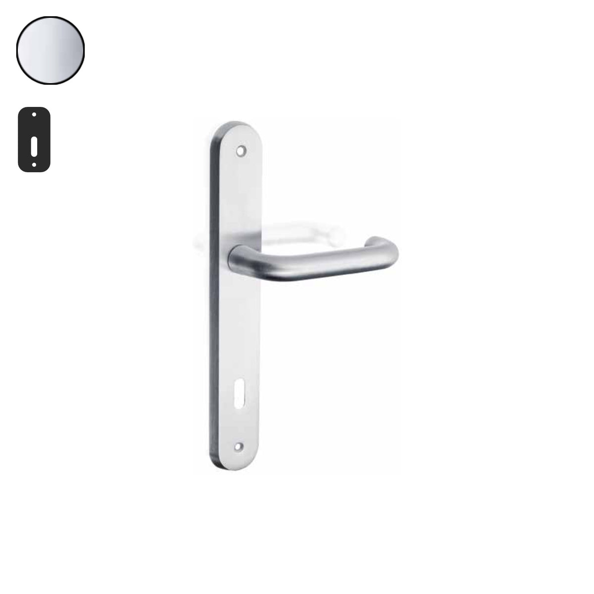 ZB - Maniglie Curva - Maniglia per porta interna - CRL - Cromo lucido / Placca 250x38 mm / Patent 90