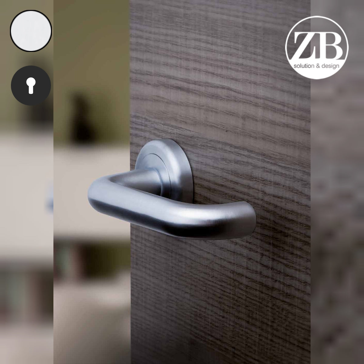 ZB - Maniglie Curva - Maniglia per porta interna - CRS - Cromo satinato / Tonda / Yale