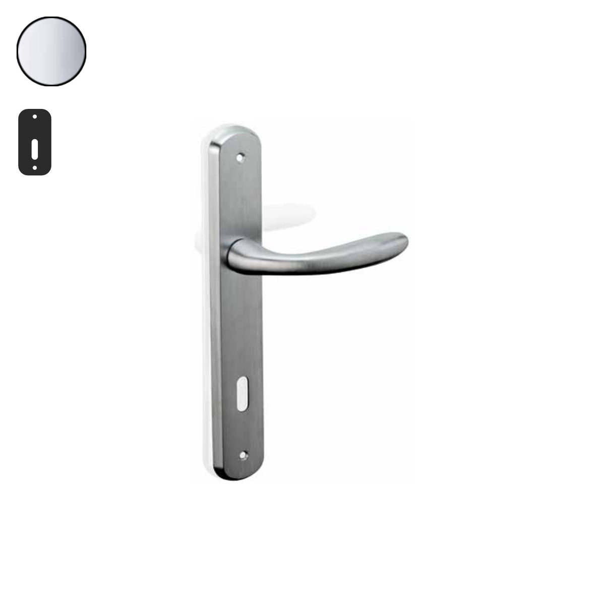 ZB - Maniglie Dedalo - Maniglia per porta interna - CRL - Cromo lucido / Placca 250x38 mm / Patent 70