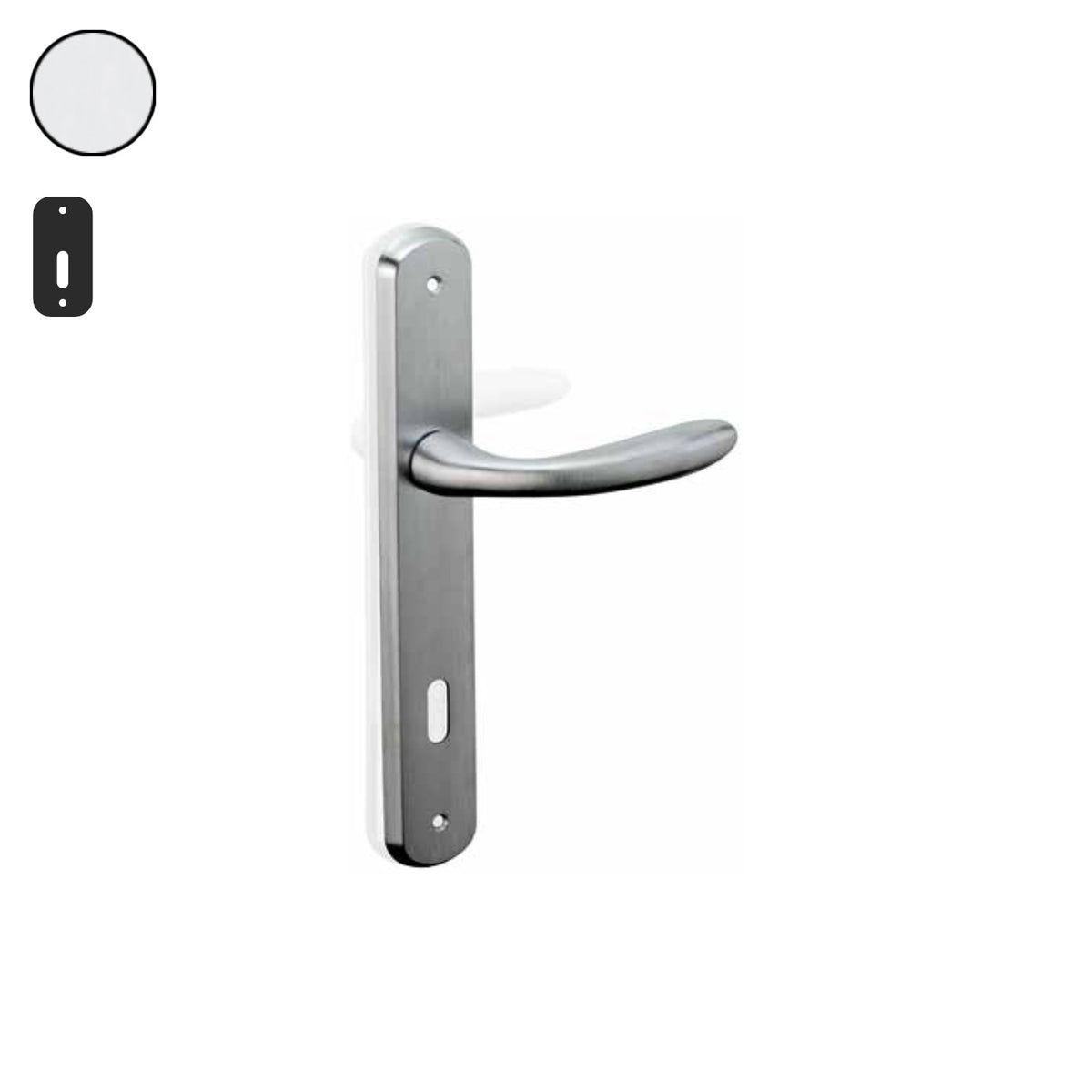 ZB - Maniglie Dedalo - Maniglia per porta interna - CRS - Cromo satinato / Placca 250x38 mm / Patent 90