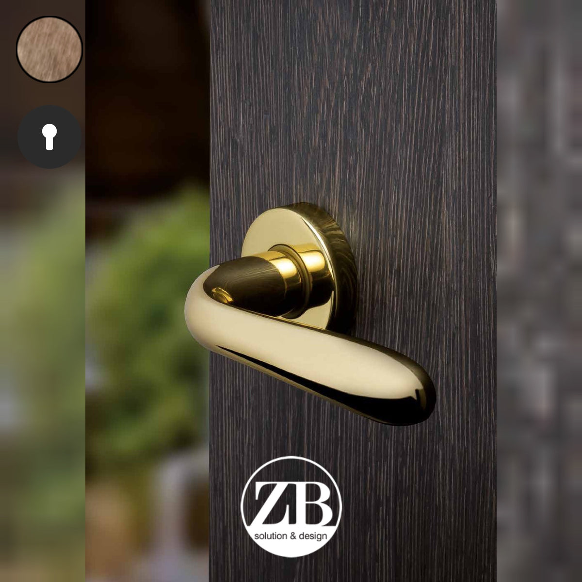 ZB - Maniglie Desy - Maniglia per porta interna - OGO - Ottone bronzato graffiato opaco / Tonda / Yale