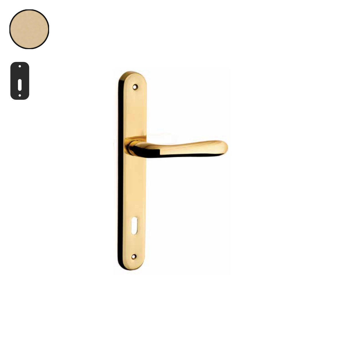 ZB - Maniglie Desy - Maniglia per porta interna - OSV - Ottone satinato verniciato / Placca 250x38 mm / Patent 70