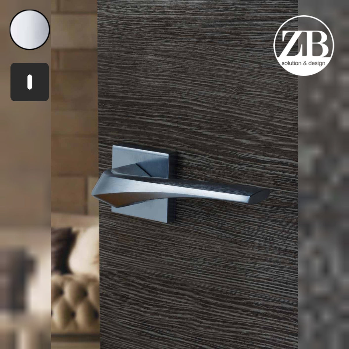 ZB - Maniglie Diana - Maniglia per porta interna - CRL - Cromo lucido / Quadra / Patent