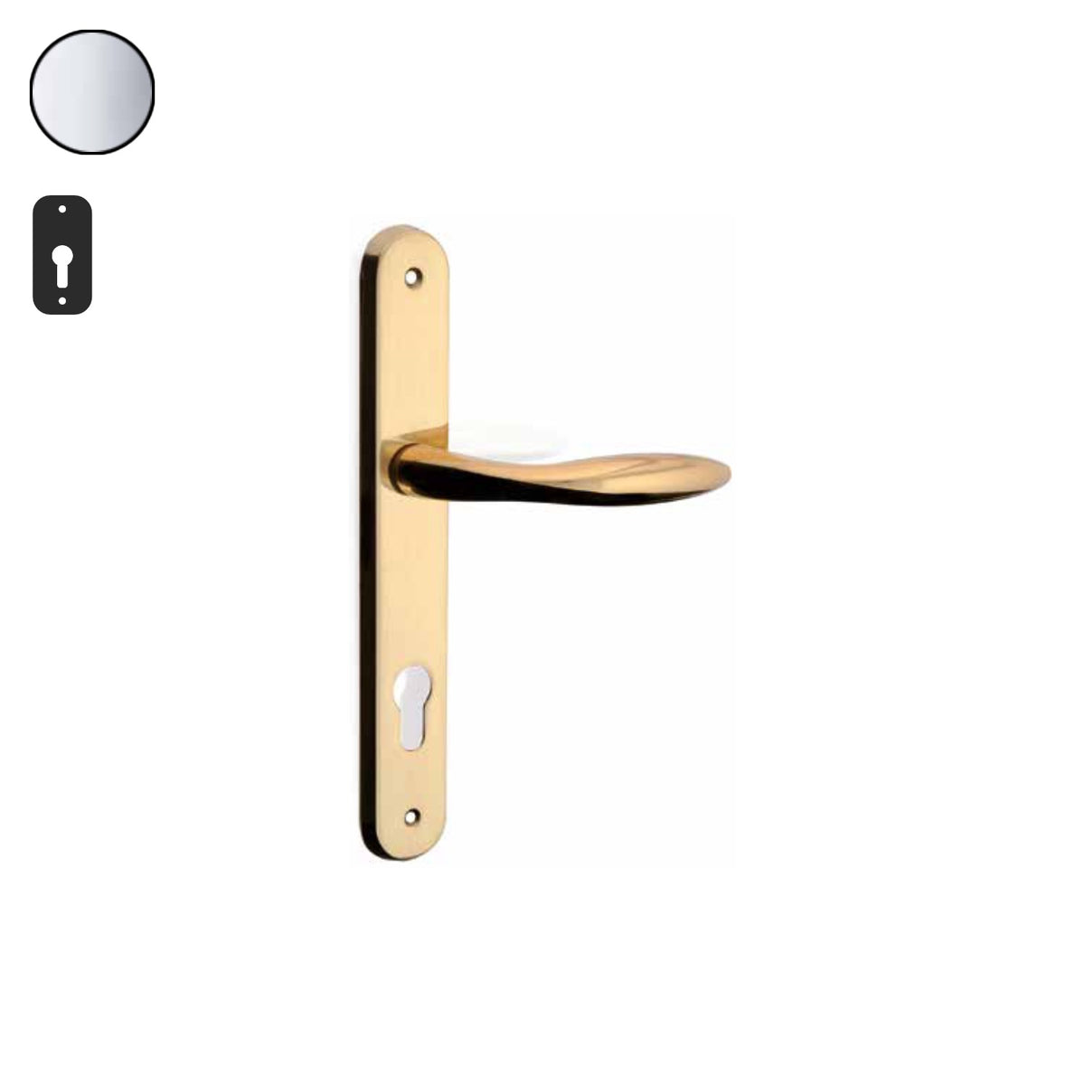 ZB - Maniglie Dodi - Maniglia per porta interna - CRL - Cromo lucido / Placca 250x38 mm / Yale 85