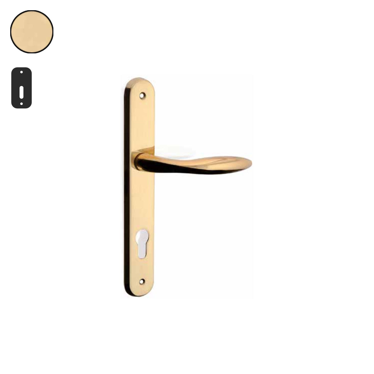 ZB - Maniglie Dodi - Maniglia per porta interna - PVD - Physical Vapour Deposition / Placca 250x38 mm / Patent 70