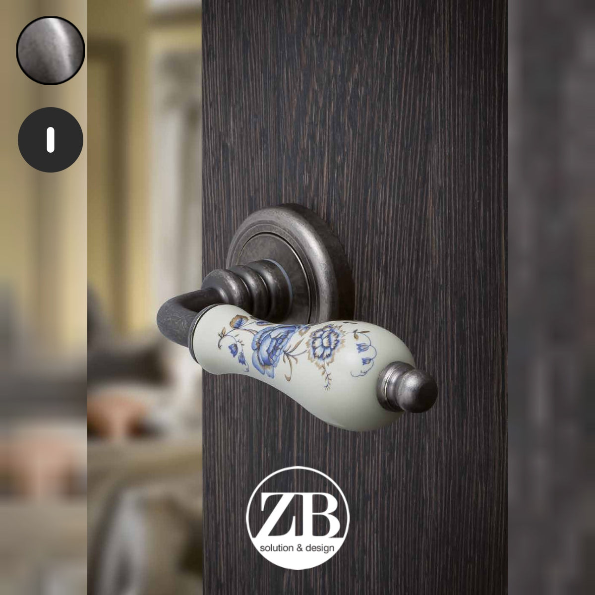 ZB - Maniglie Doge - Maniglia per porta interna - ARA - Argento antico / Tonda / Patent