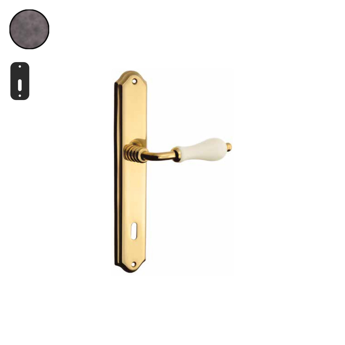 ZB - Maniglie Doge - Maniglia per porta interna - OBO - Ottone bronzato opaco / Placca 250x46 mm / Patent 70